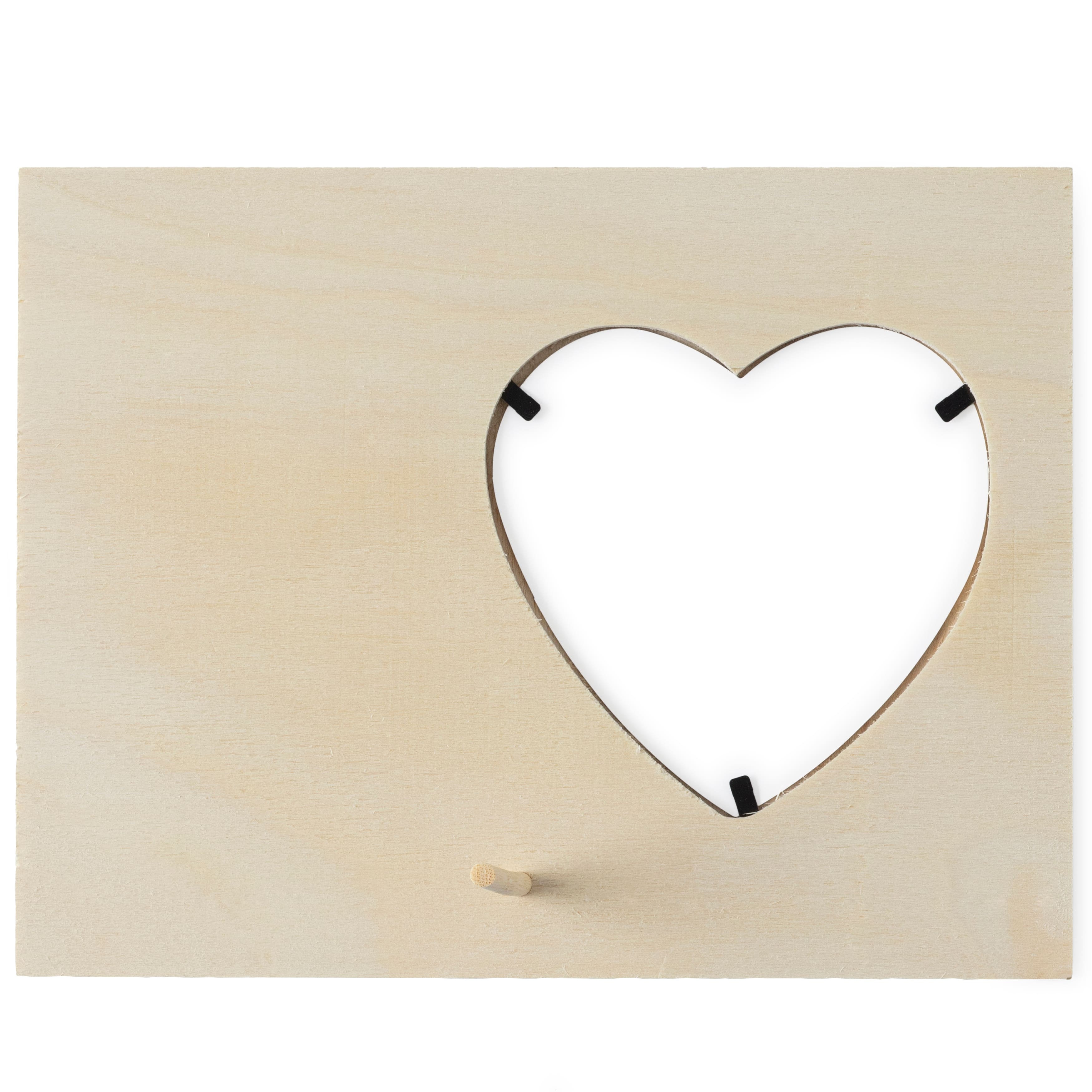8.5" x 6.5" Wood Frame with Heart Opening by Make Market®