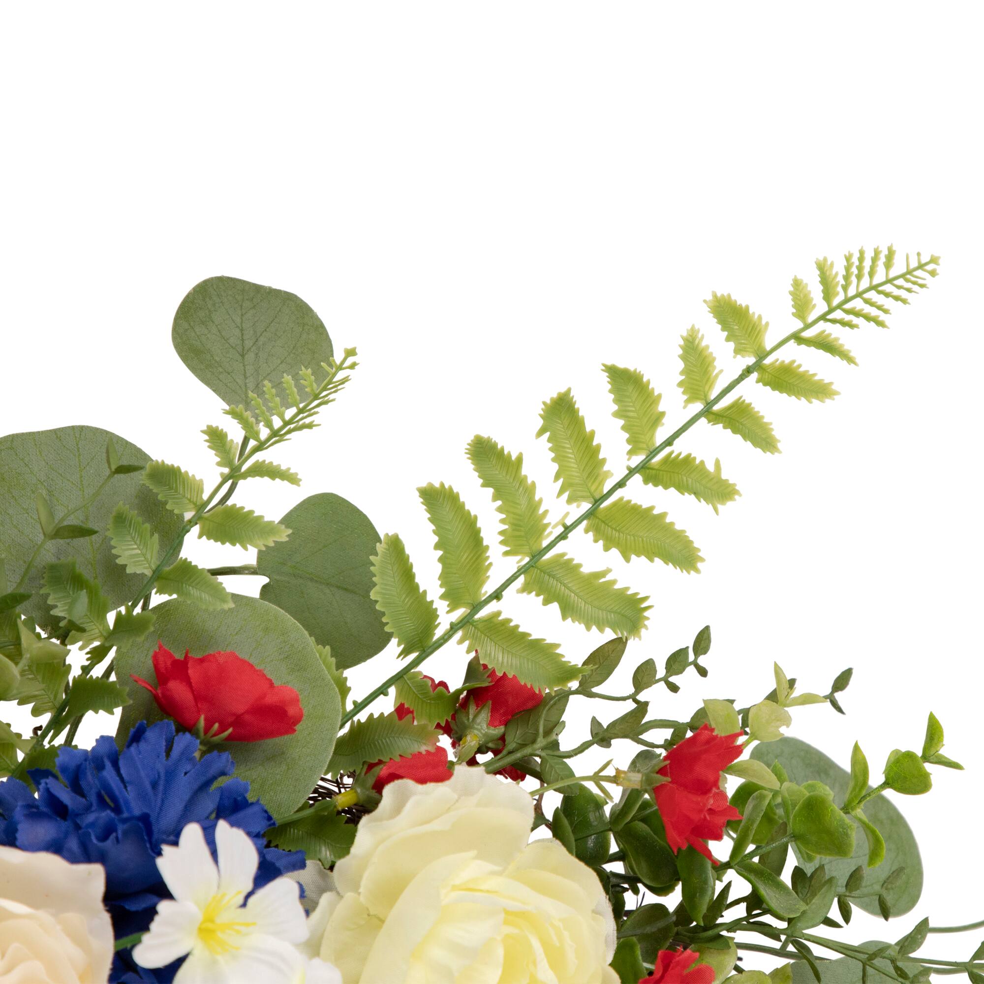 24" Americana Mixed Floral Patriotic Grapevine Wreath
