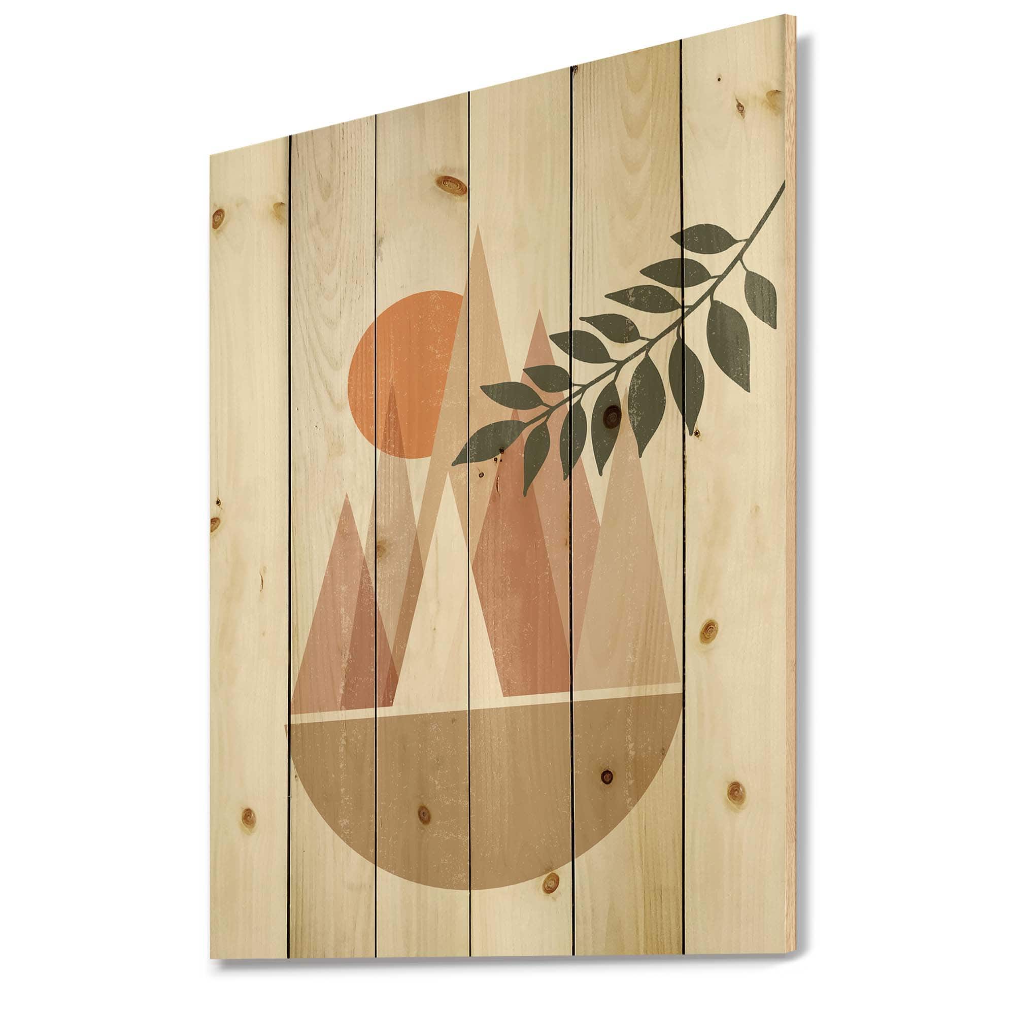 Designart - Abstract Sun and Moon In Mountains II