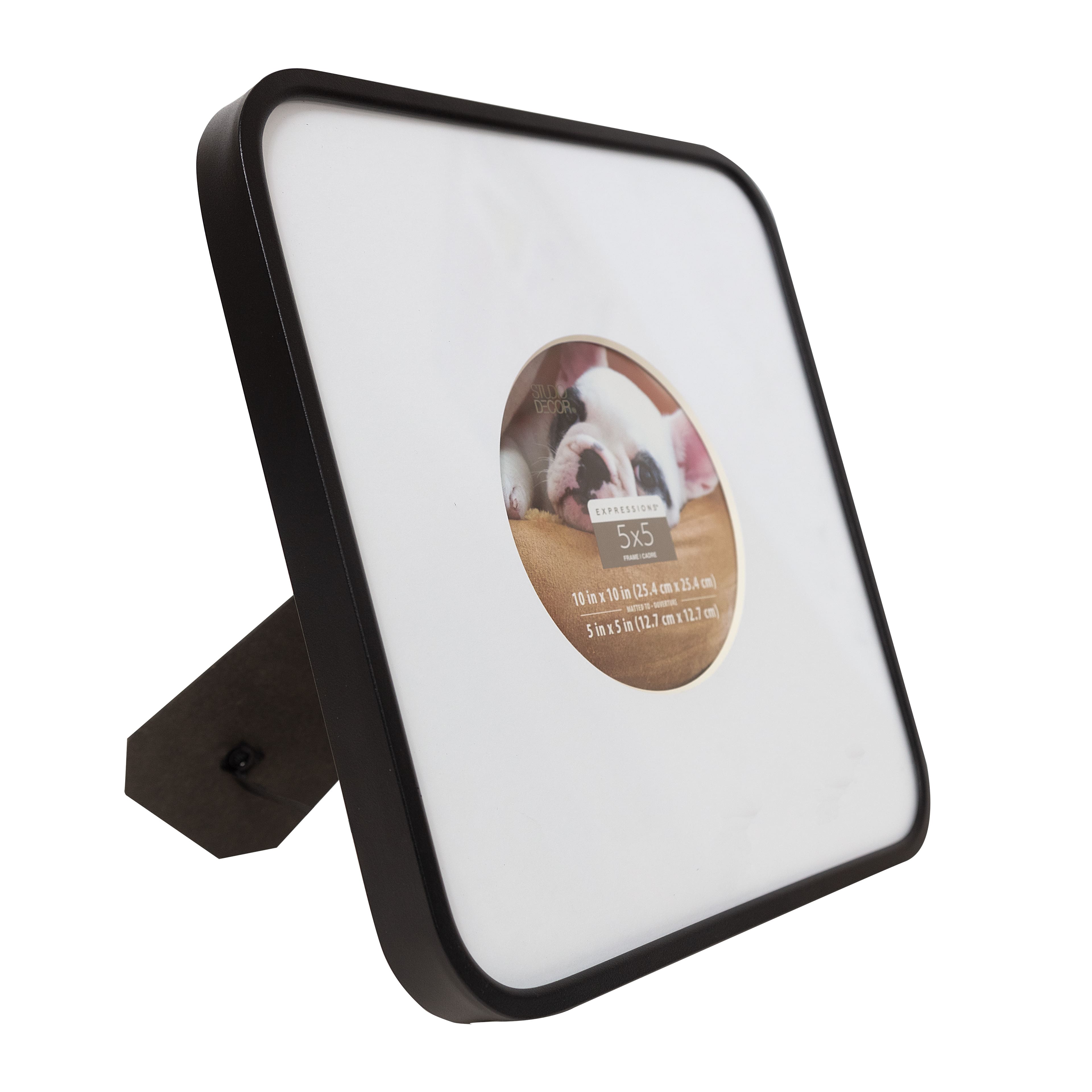 Expressions™ 5" x 5" Black Rounded Frame with Circle Mat by Studio Décor®