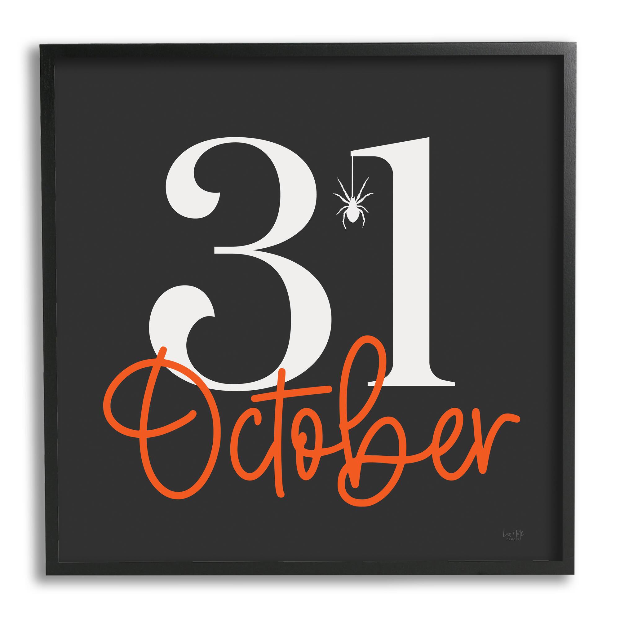 Stupell Industries 31 October Halloween Date Framed Giclee Art