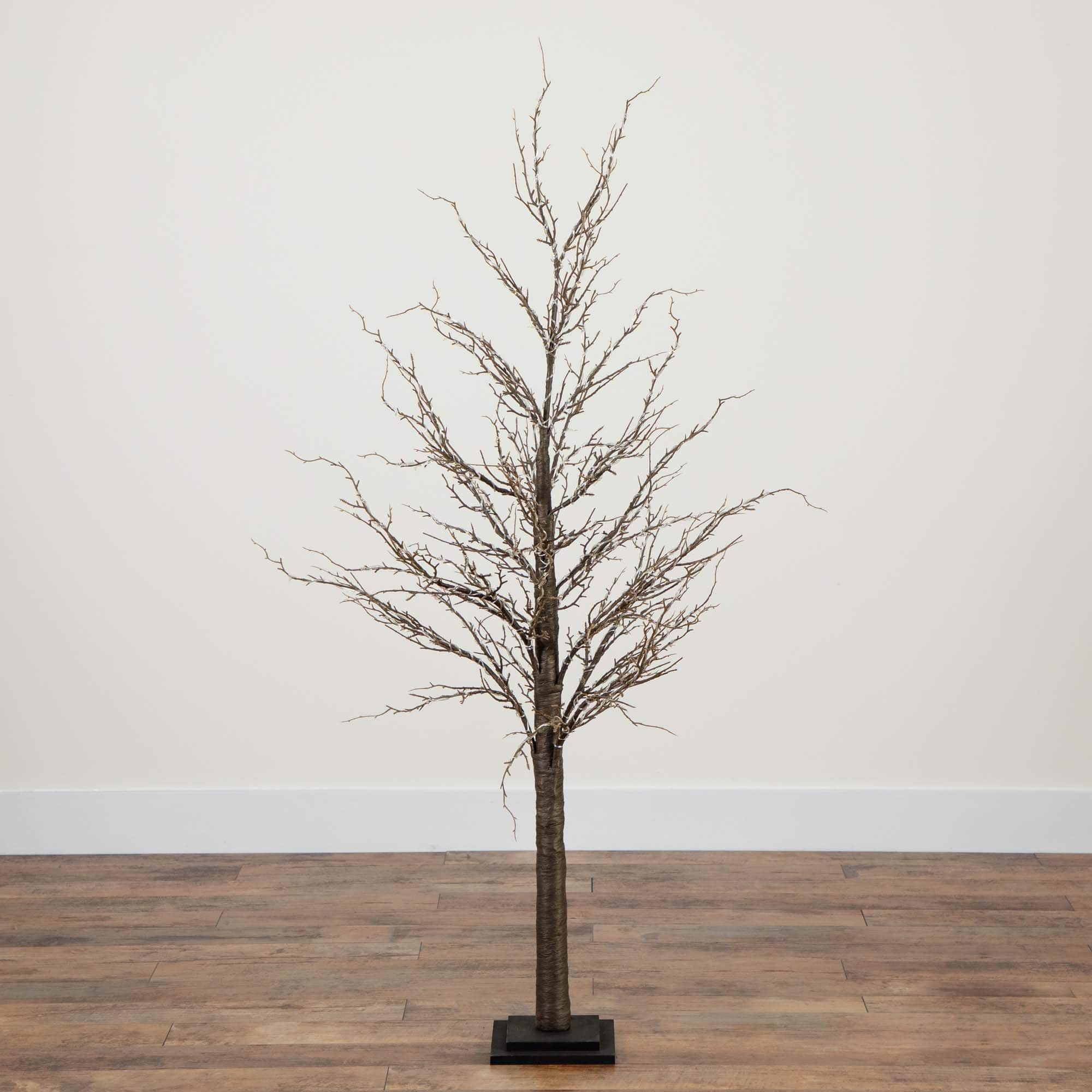 5ft. Pre-Lit Artificial Christmas Twig Tree, Warm White LED Lights