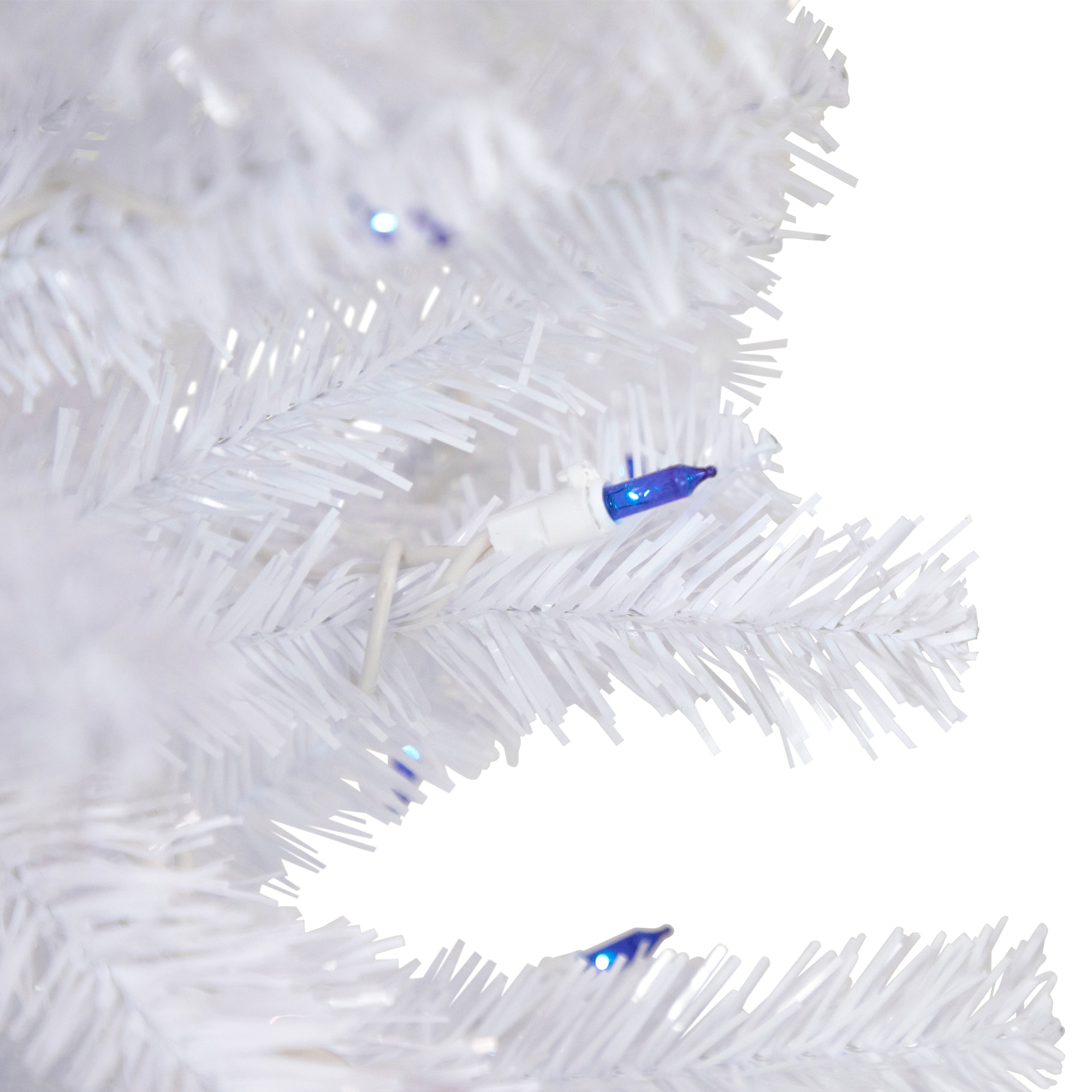 4ft. Pre-Lit Woodbury White Pine Artificial Christmas Tree, Blue Lights