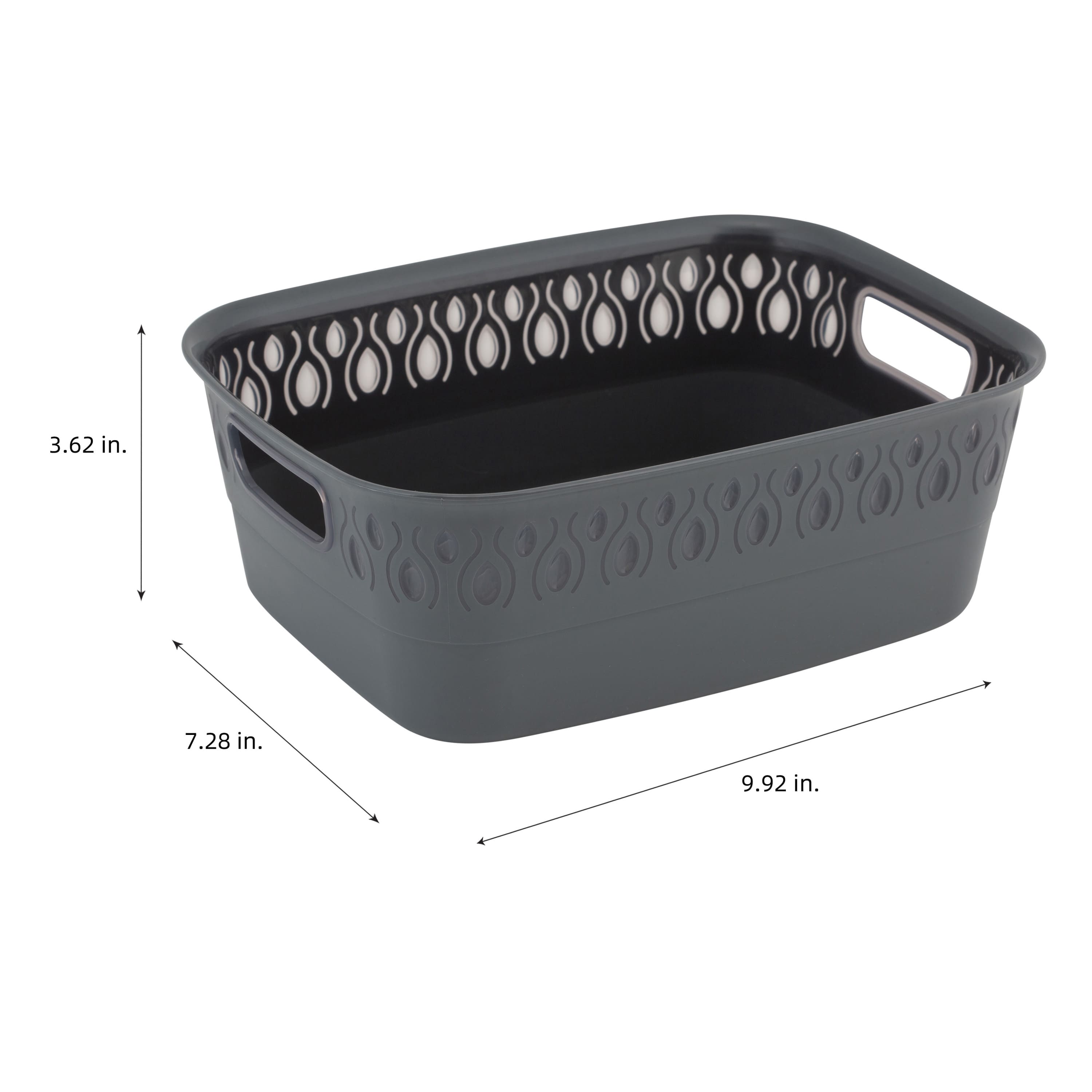 Kitchen Details Gray Gemstone Storage Tote Basket