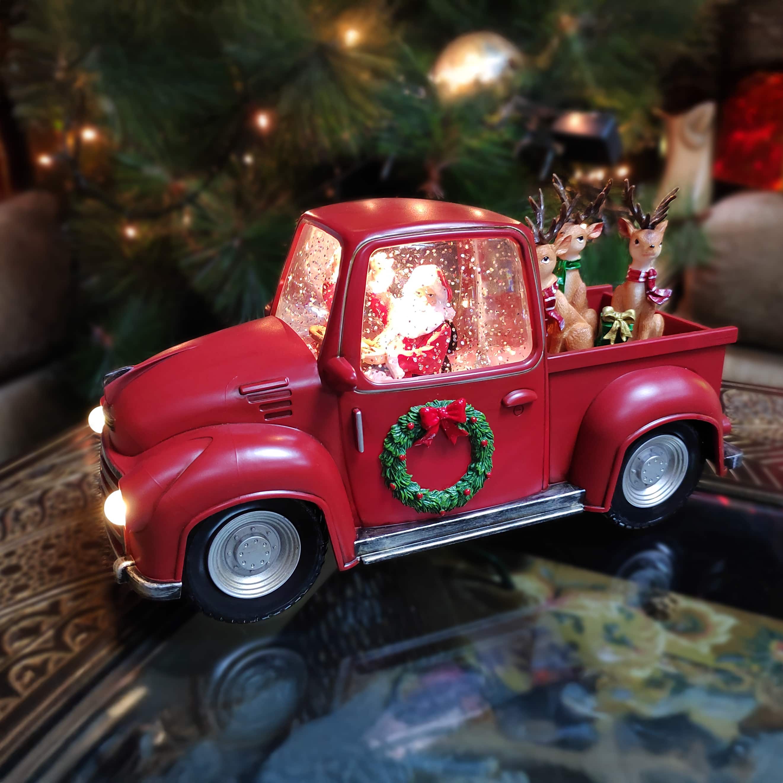 Moments in Time 5.9" Acrylic Truck with Reindeer Décor