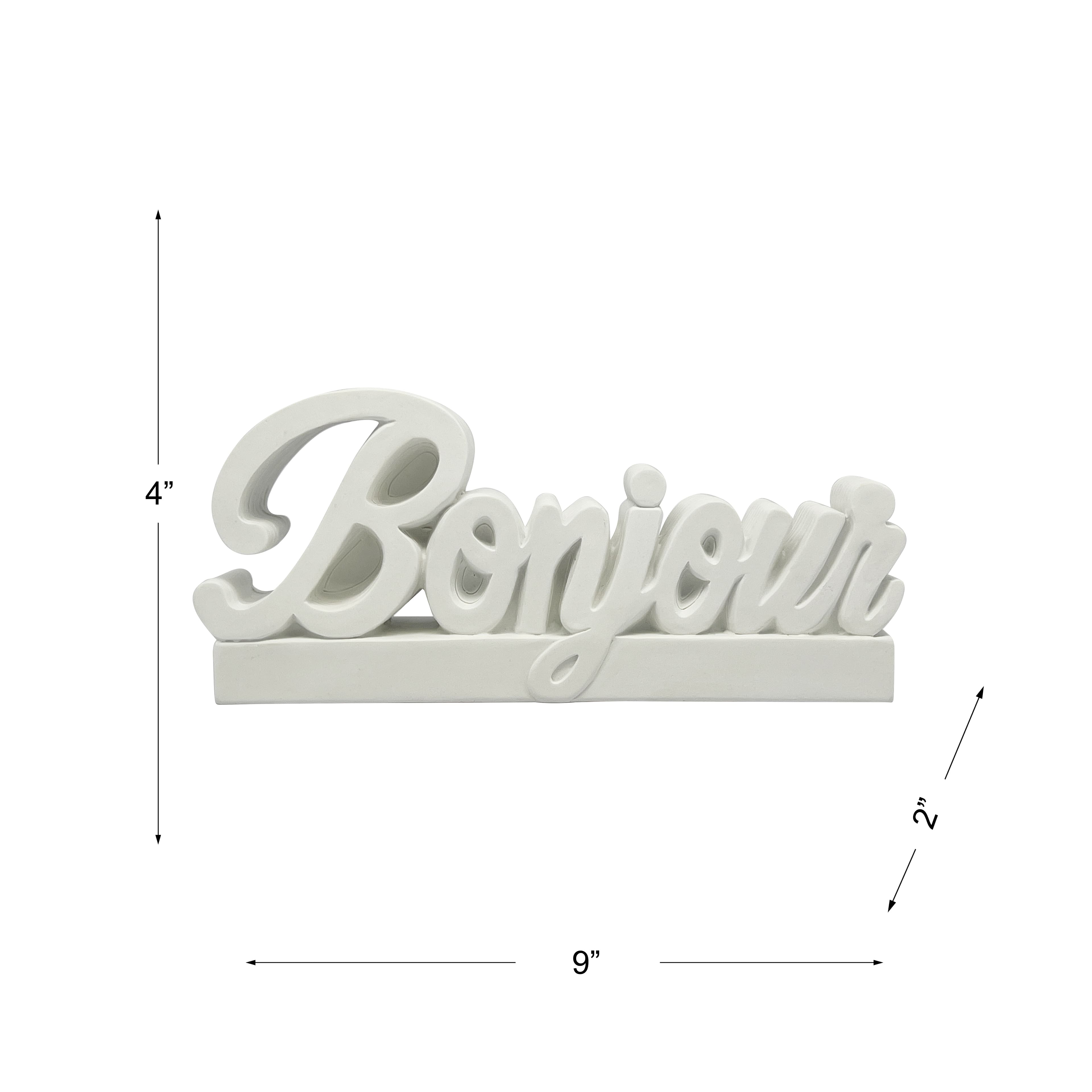 Jonathan Adler x Michaels 9" Script DIY Resin Bonjour Figurine