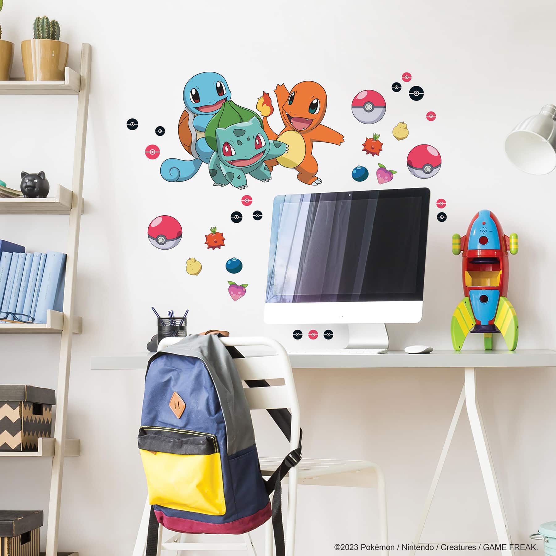 RoomMates Pokemon Squirtle, Charmander & Bulbasaur Peel & Stick Giant Wall Decals
