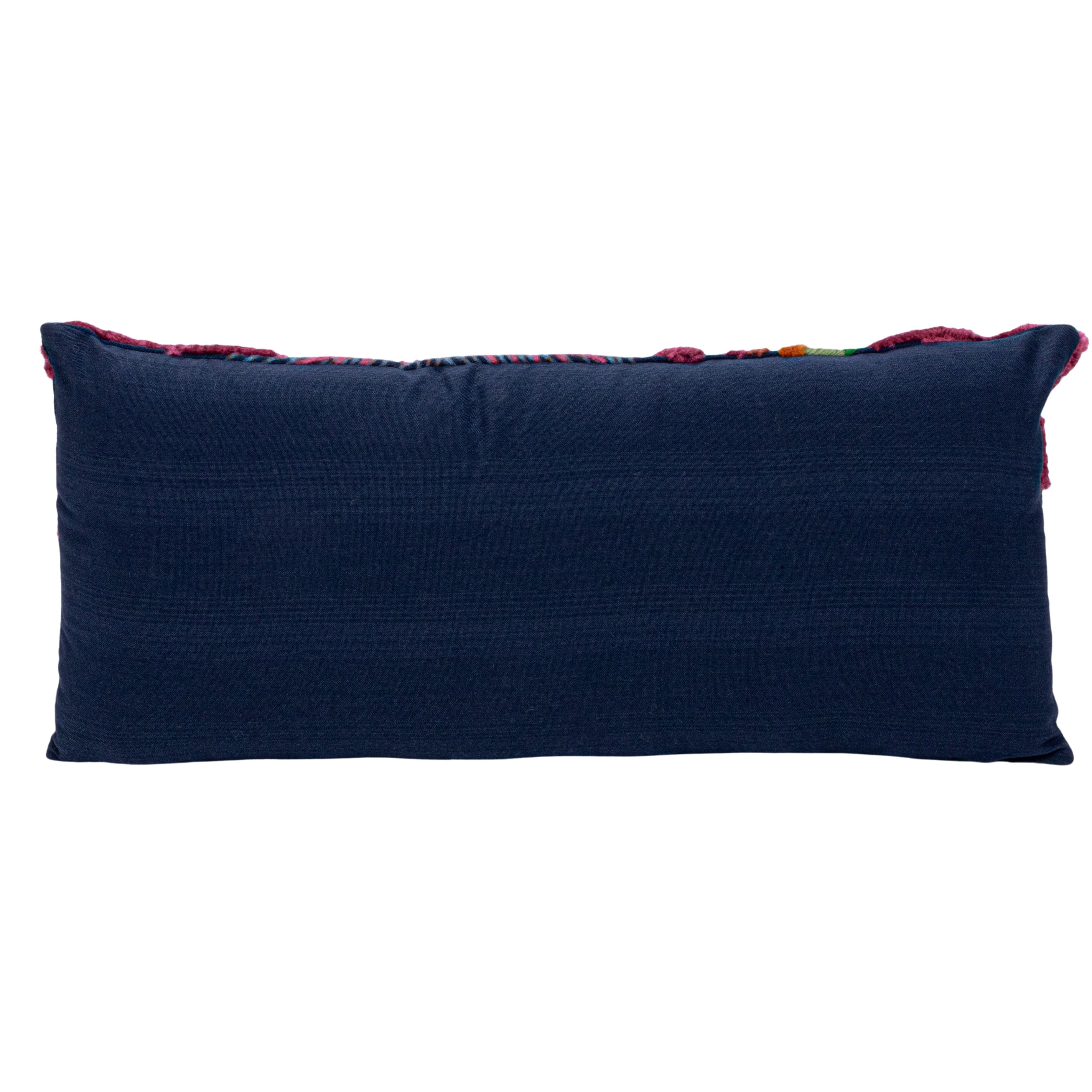 Hello Honey® 27" x 12" Botanical Embroidered & Tufted Fabric Lumbar Pillow