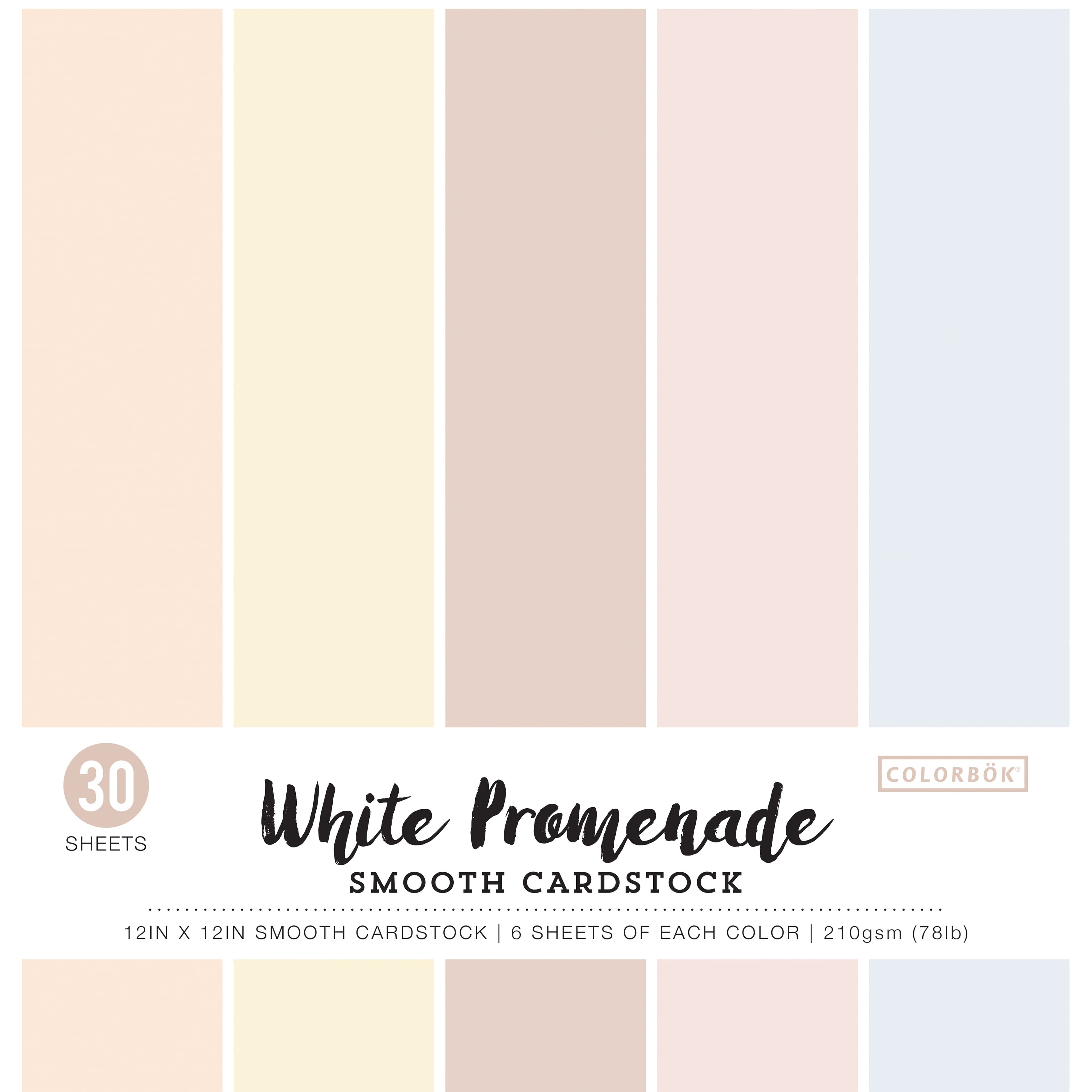 Colorbok® White Promenade Smooth Cardstock Paper Pad, 12" x 12"