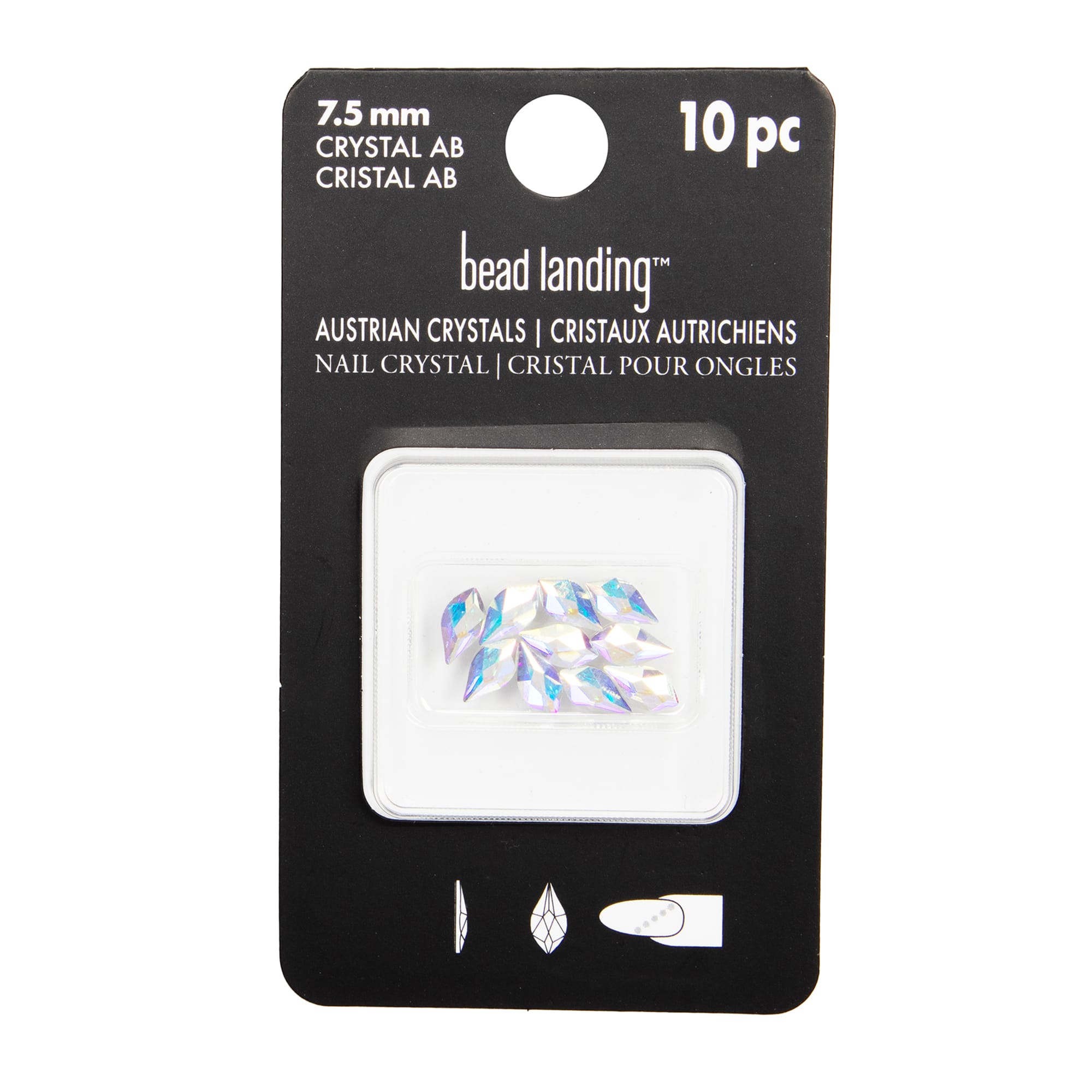 7.5mm Crystal AB Flame Glue-On Austrian Crystals by Bead Landing™, 10ct.