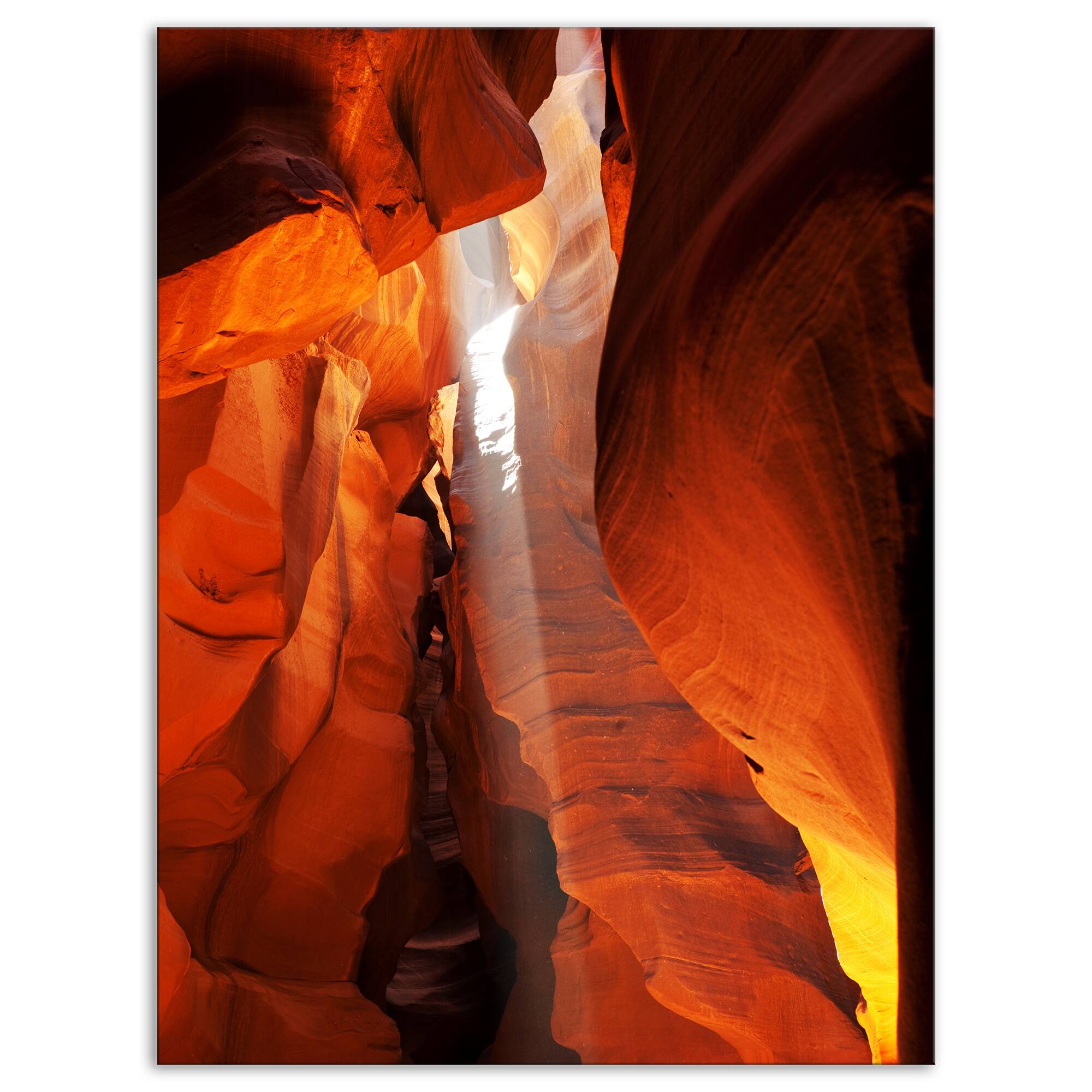 Designart - Antelope Canyon in Sunlight Rays - Oversized African Landscape Canvas Art