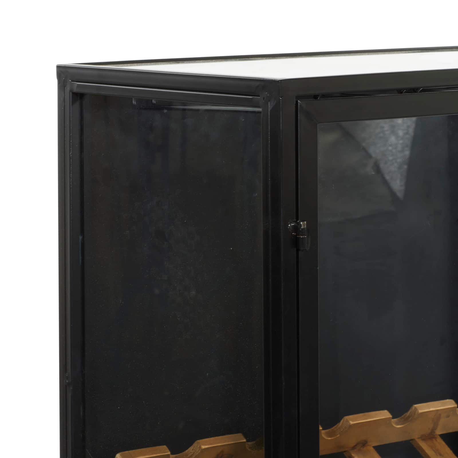 40'' Black Wood Contemporary Standing Wine Rack