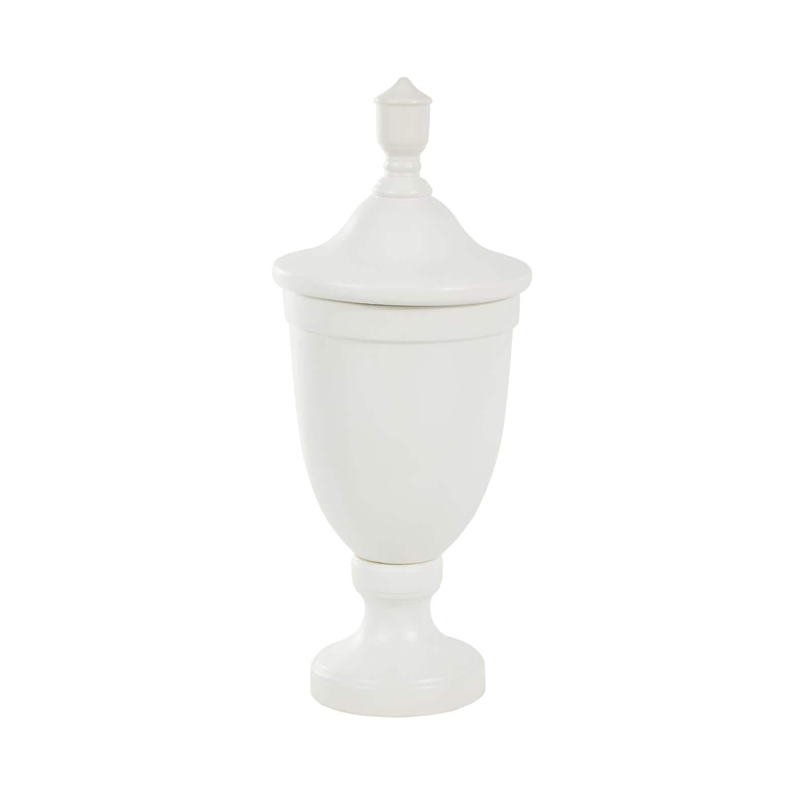 Ceramic Fluted Urn-Shaped Living Room Decorative Jar with Lid