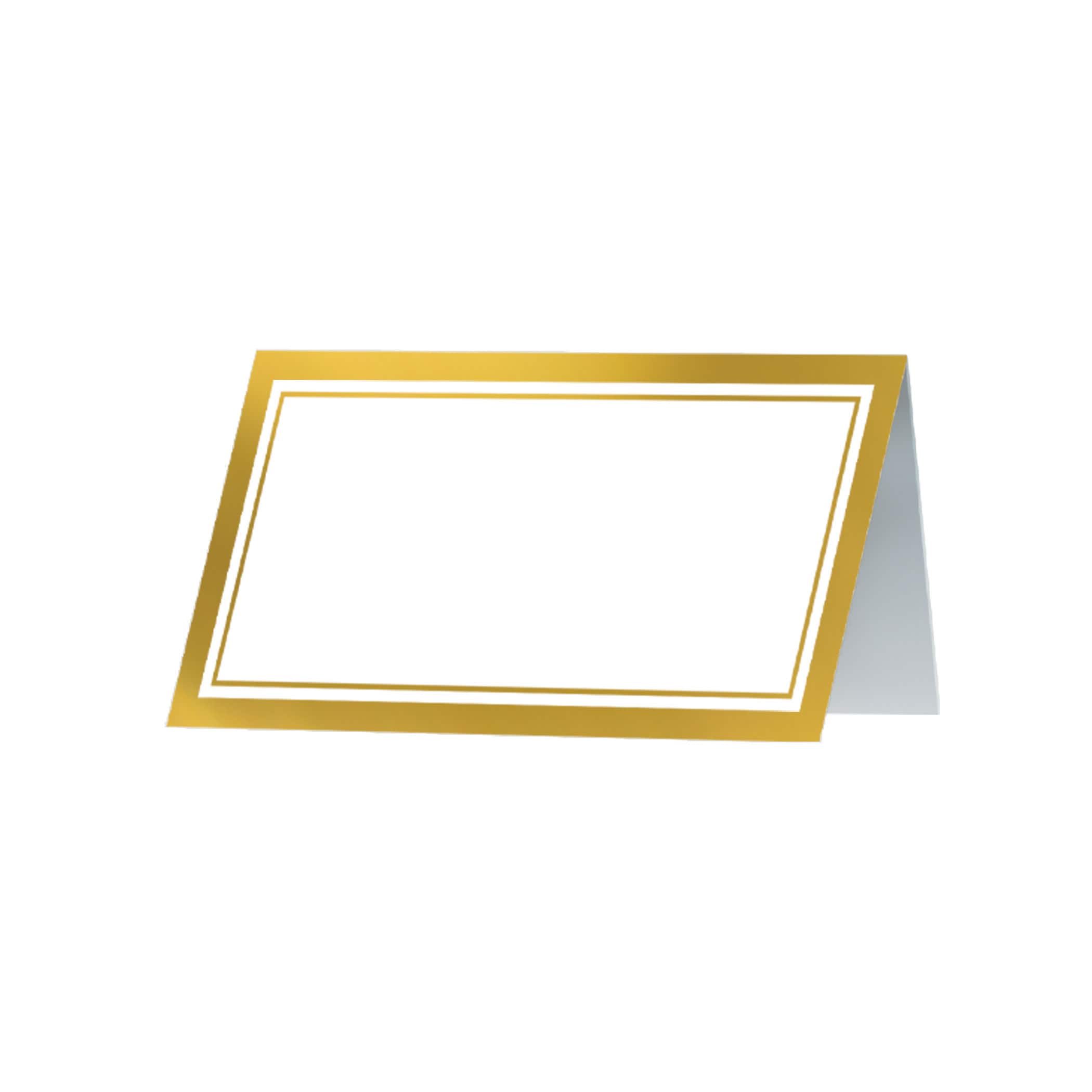 Beistle 2" x 4" White & Gold Place Cards, 50ct.