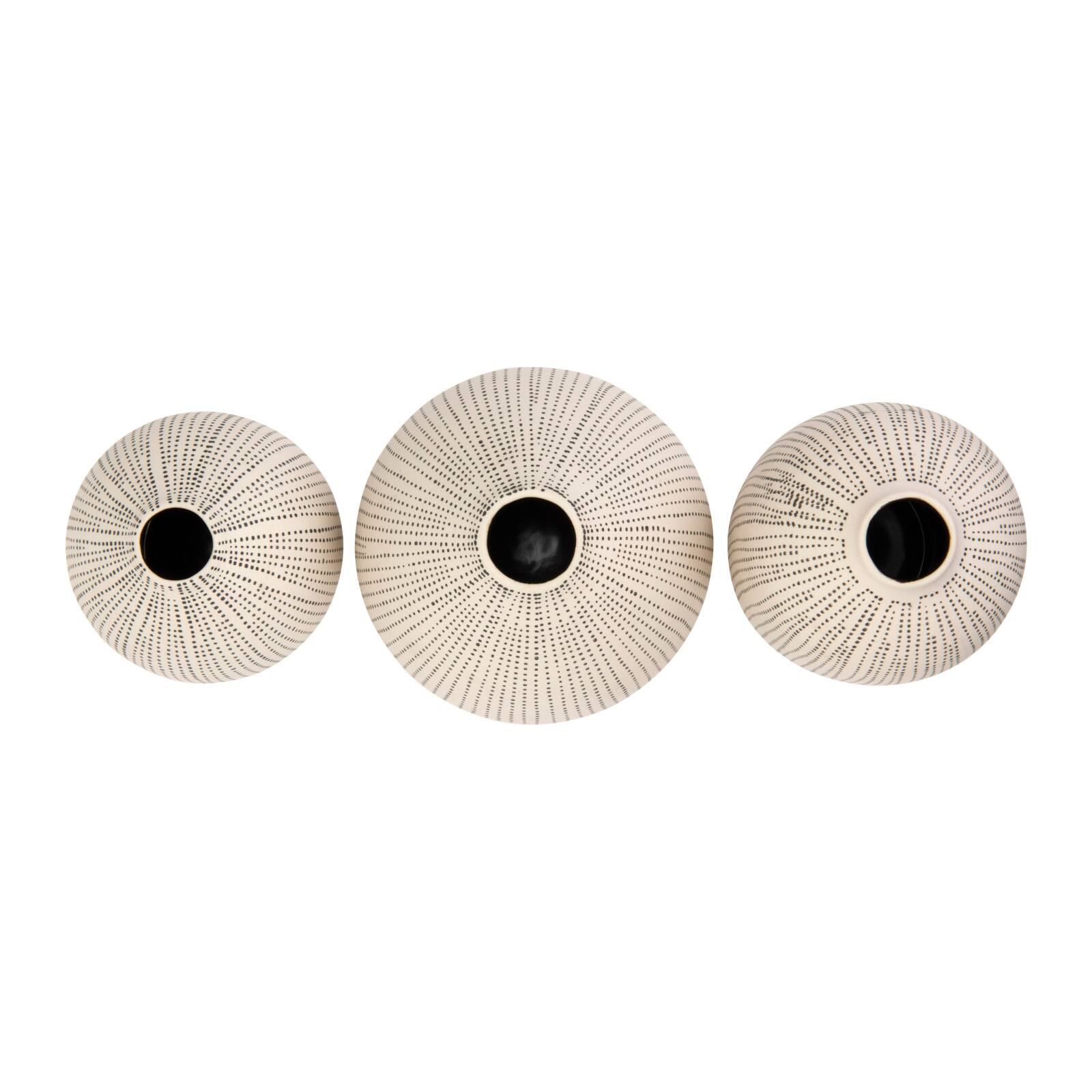 Hello Honey® White Stoneware Vases with Textured Black Polka Dots Set