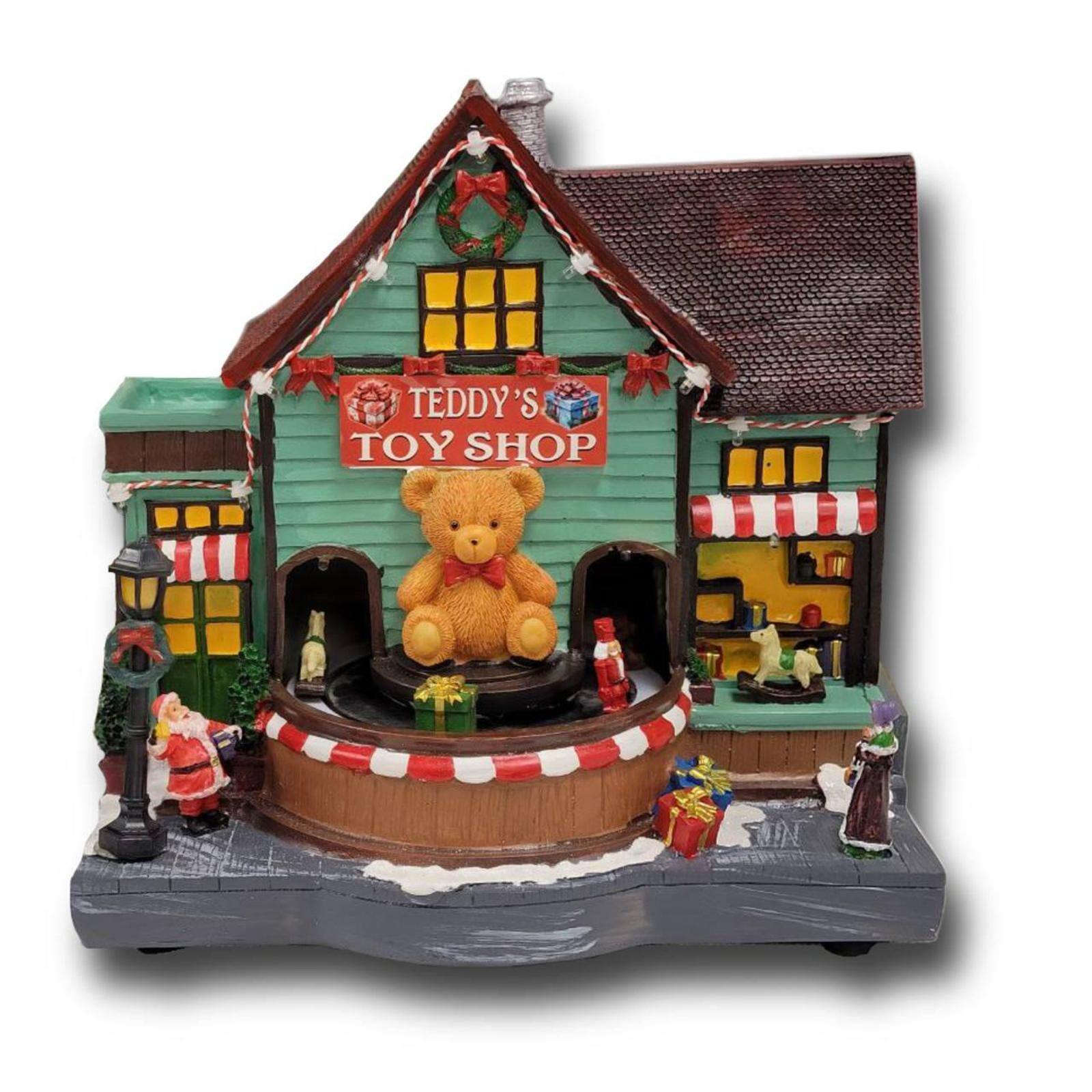 Wizardi 19.75" Teddy’s Toy Shop Christmas Village Decoration