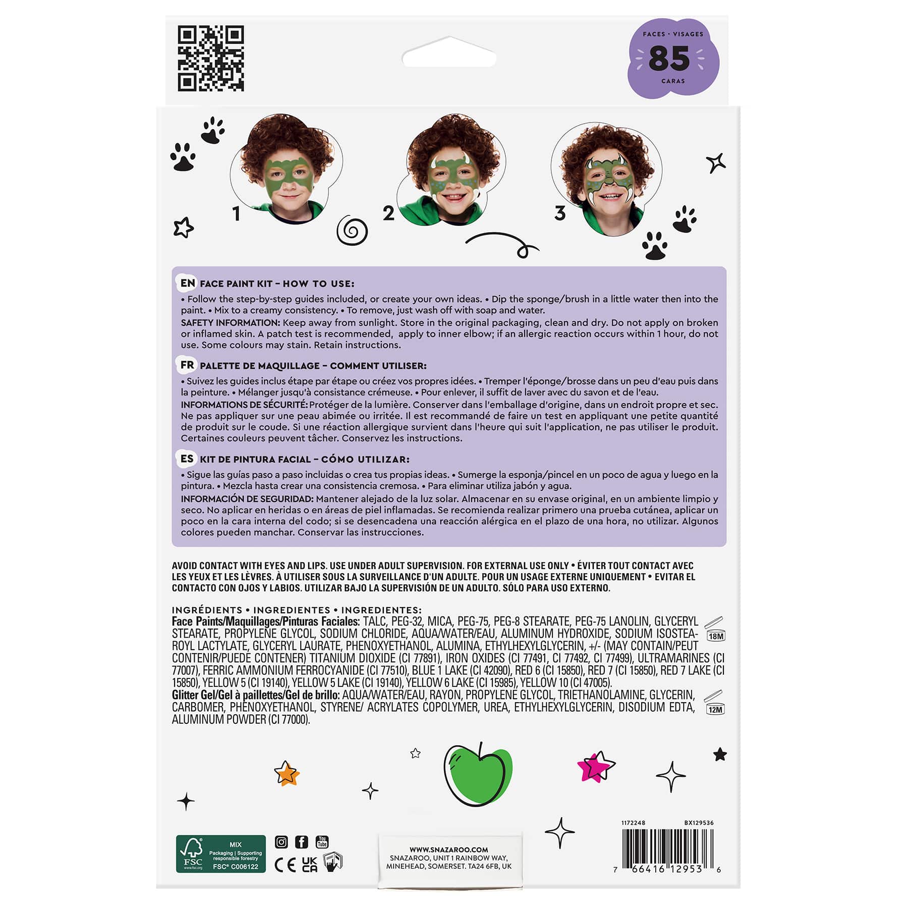 10 Pack: Snazaroo™ Ultimate Party Pack Face Painting Kit