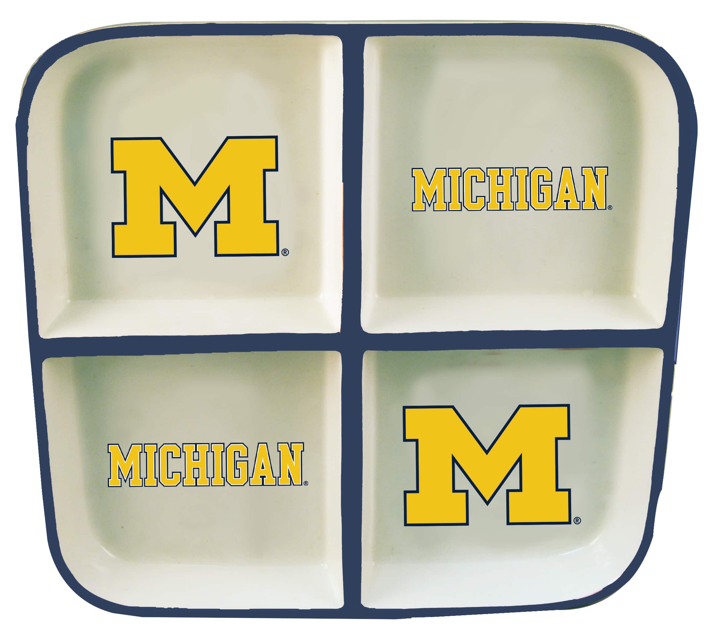 The Memory Company NCAA 4 Section Square Ceramic Tray