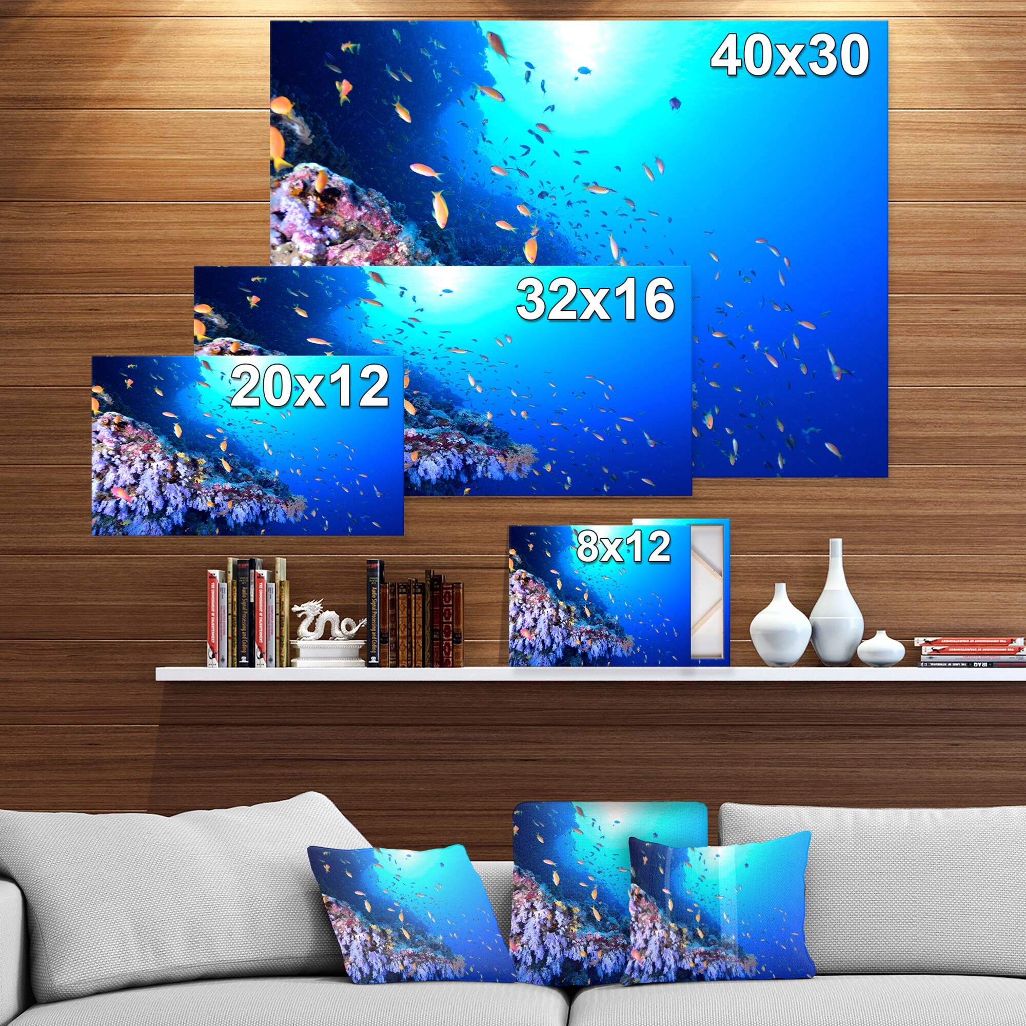 Designart - Coral Reef With Different fish Swimming