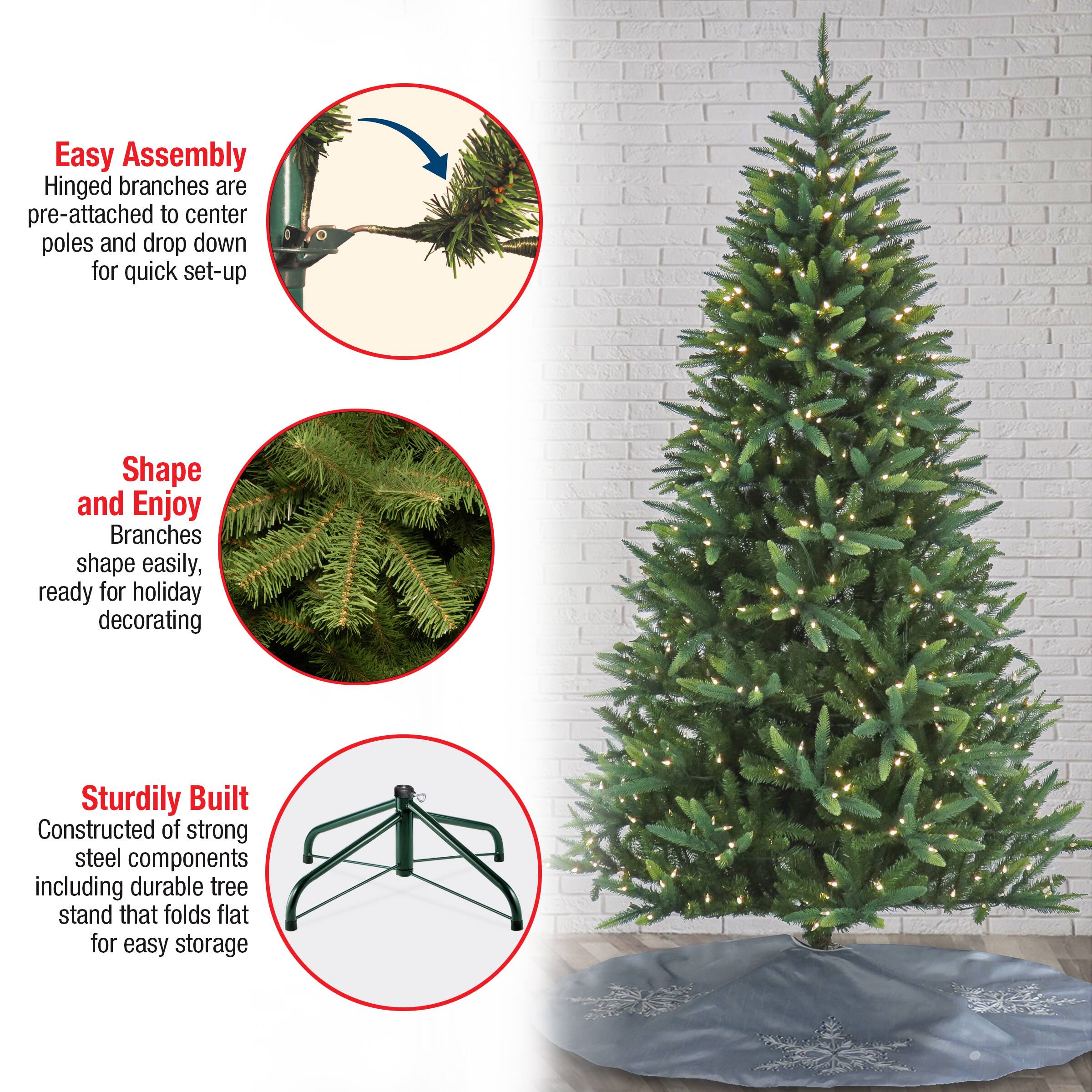 7.5ft. Pre-Lit Spada Pine Artificial Christmas Tree, Clear LED Lights
