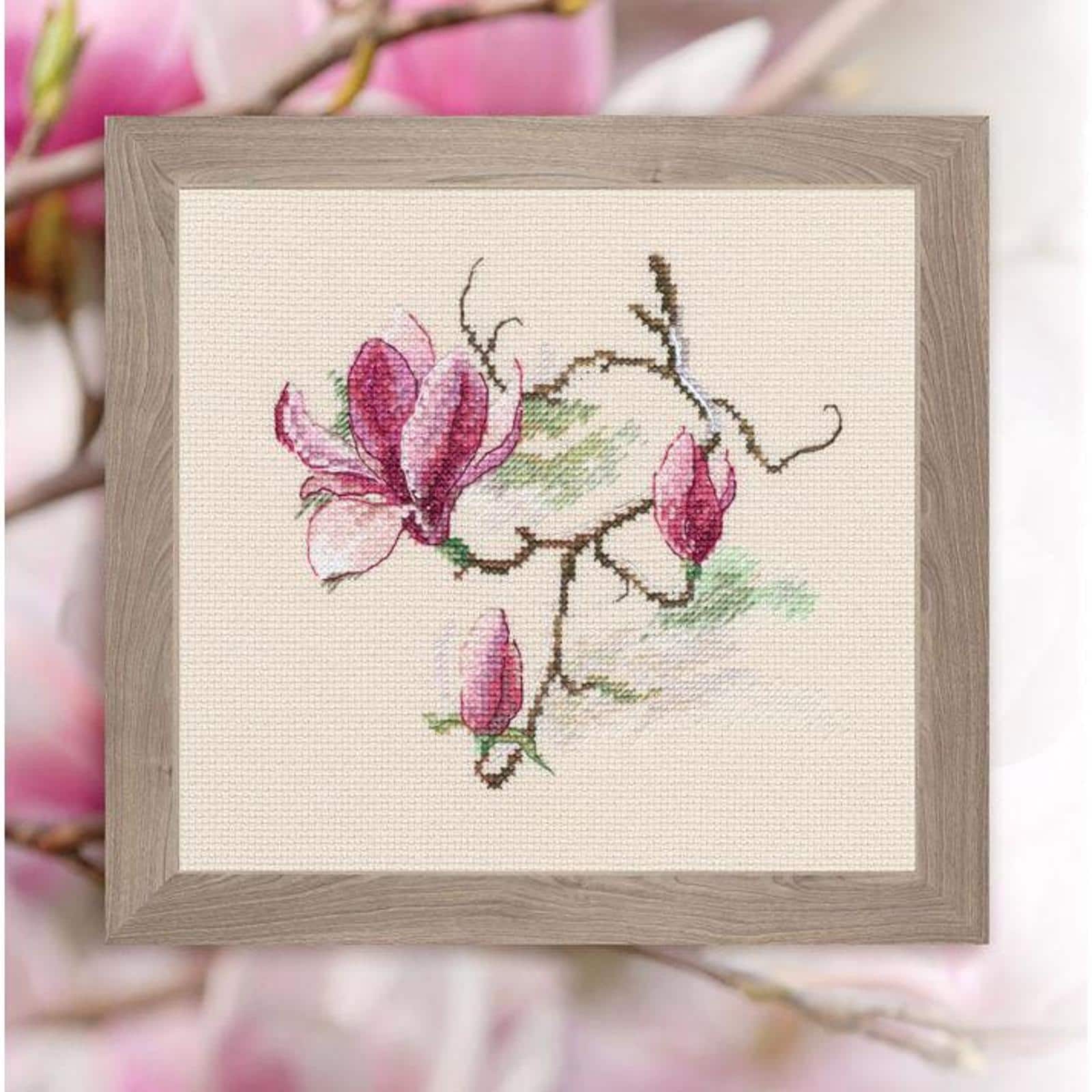 RTO Magnolia Flowers Cross Stitch Kit