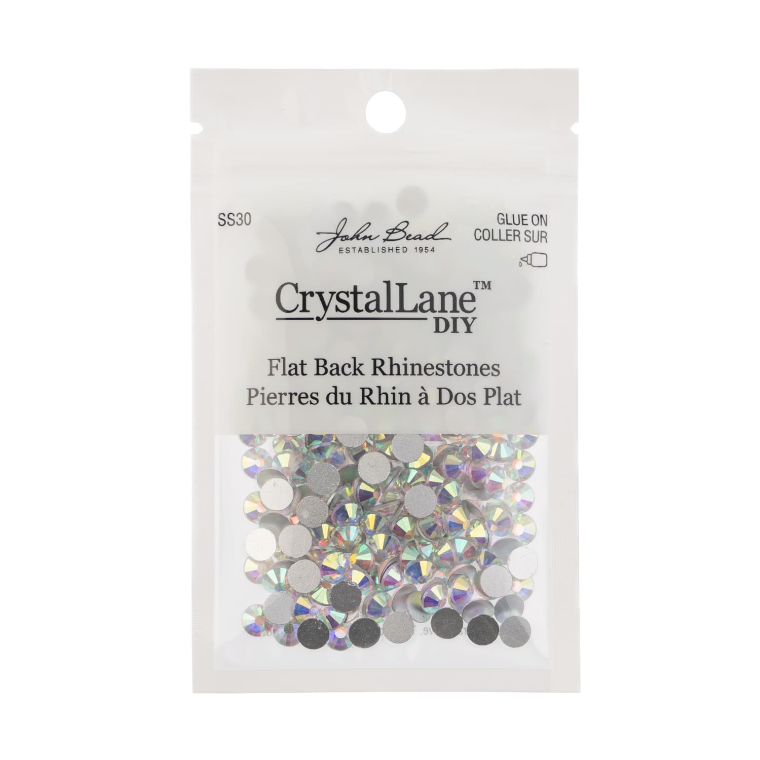 John Bead Crystal Lane SS30 Glass Round Flatback Rhinestones, 288ct.