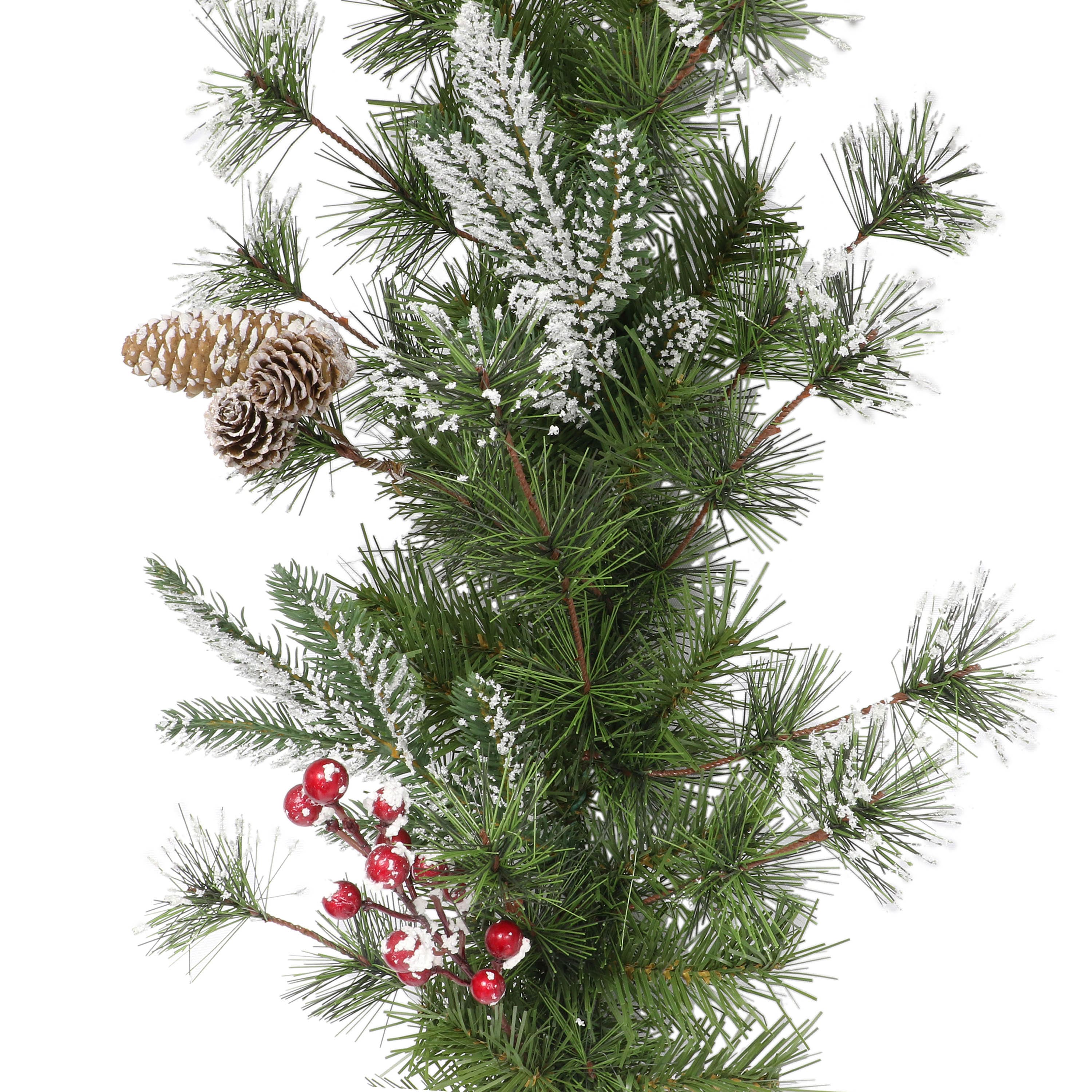 6 Pack: 24" Flocked Pinecone & Berry Wreath
