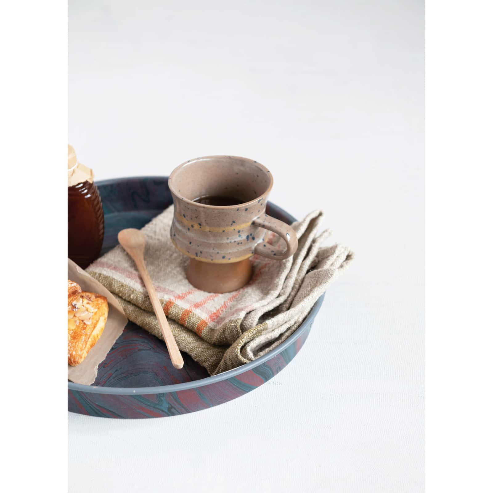 Hello Honey® 15" Marbled Pattern Metal Tray