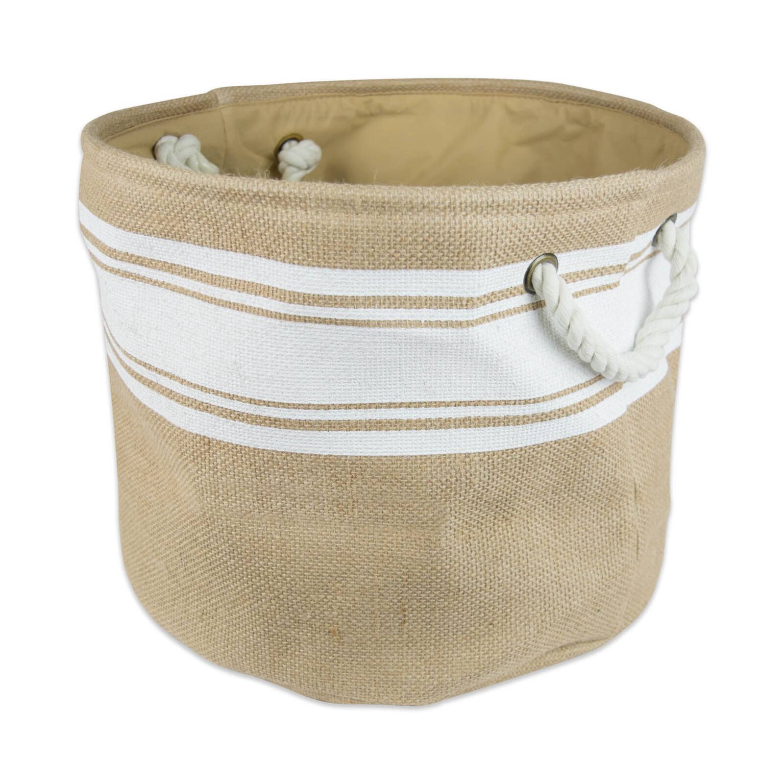 DII® 12" Round Border Burlap Bin
