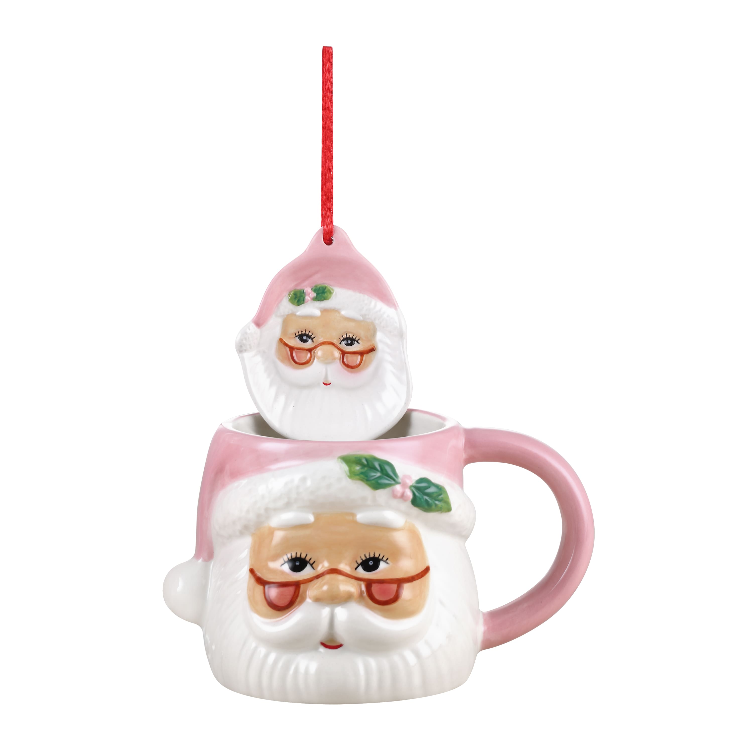 Mr. Christmas 16oz. Ceramic Santa Mug & Ornament Set