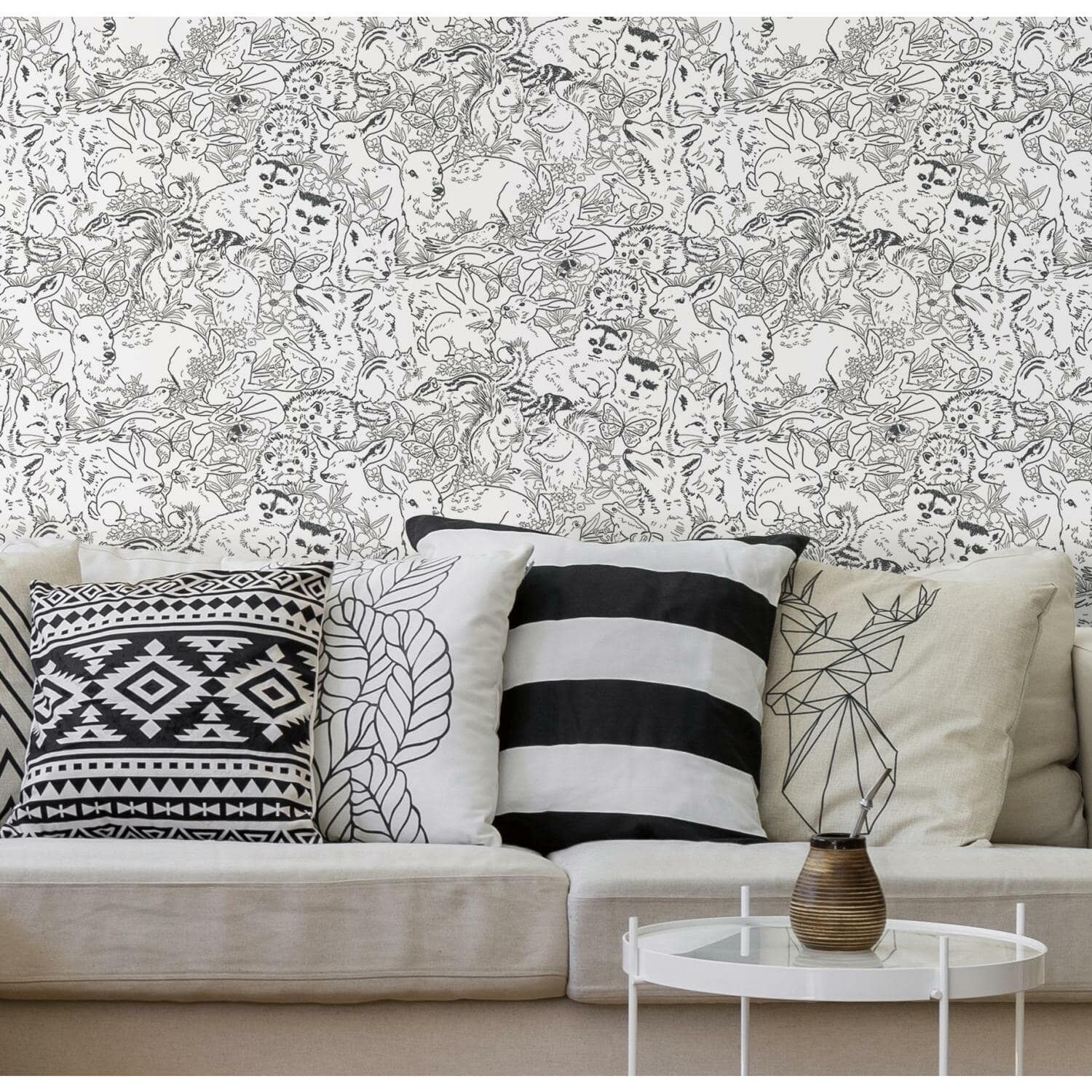 RoomMates Woodland Sketch Peel & Stick Wallpaper