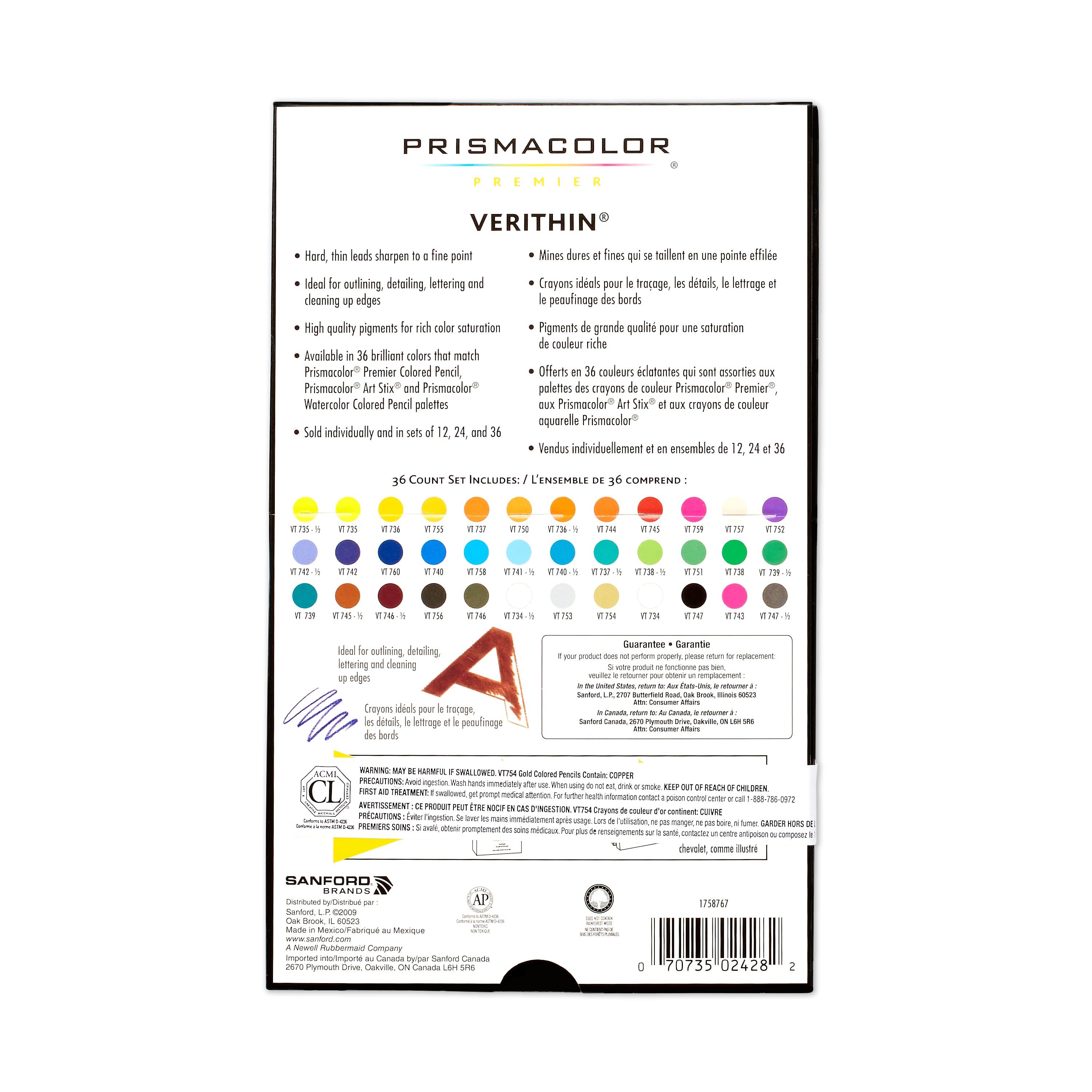 6 Packs: 36 ct. (216 total) Prismacolor Premier® Verithin® Pencil Set