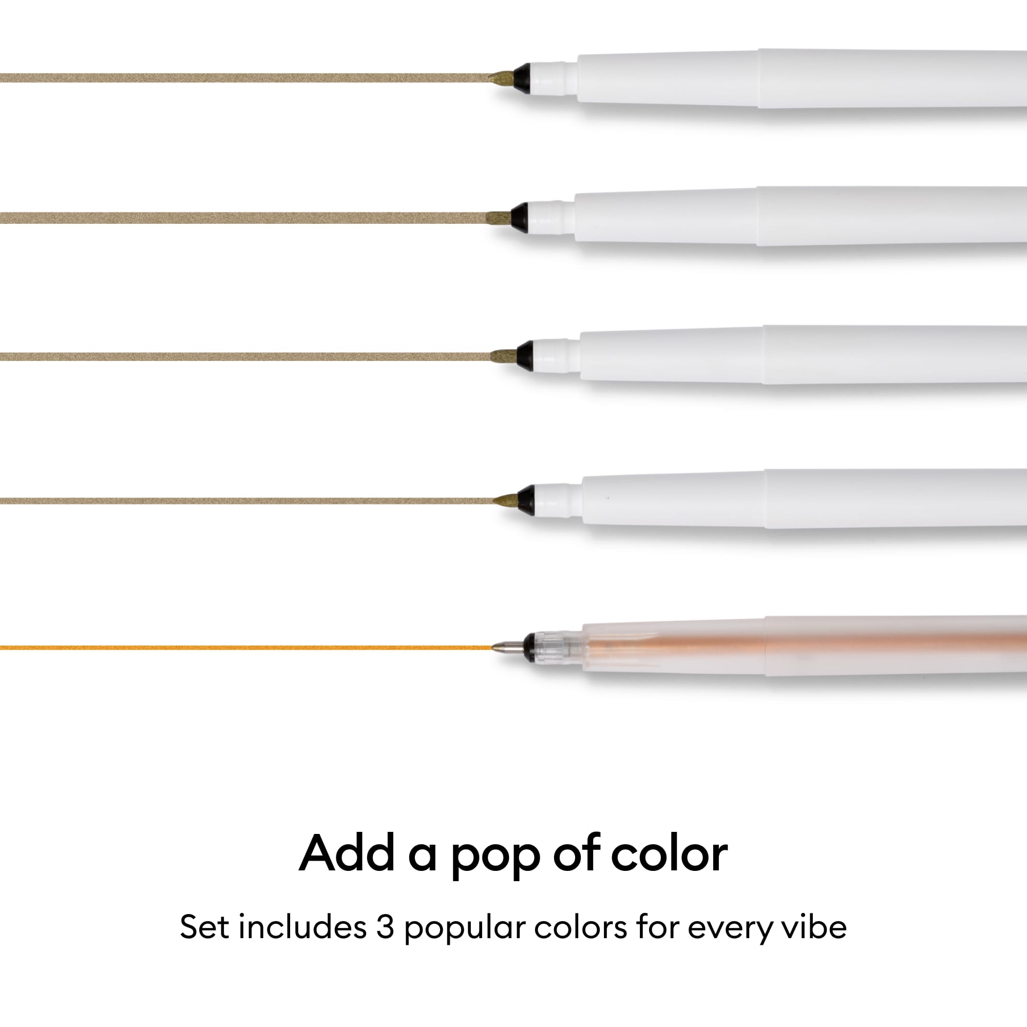 Cricut® 1.0mm Gold, Silver & Copper Permanent Metallic Marker Set + Adapter