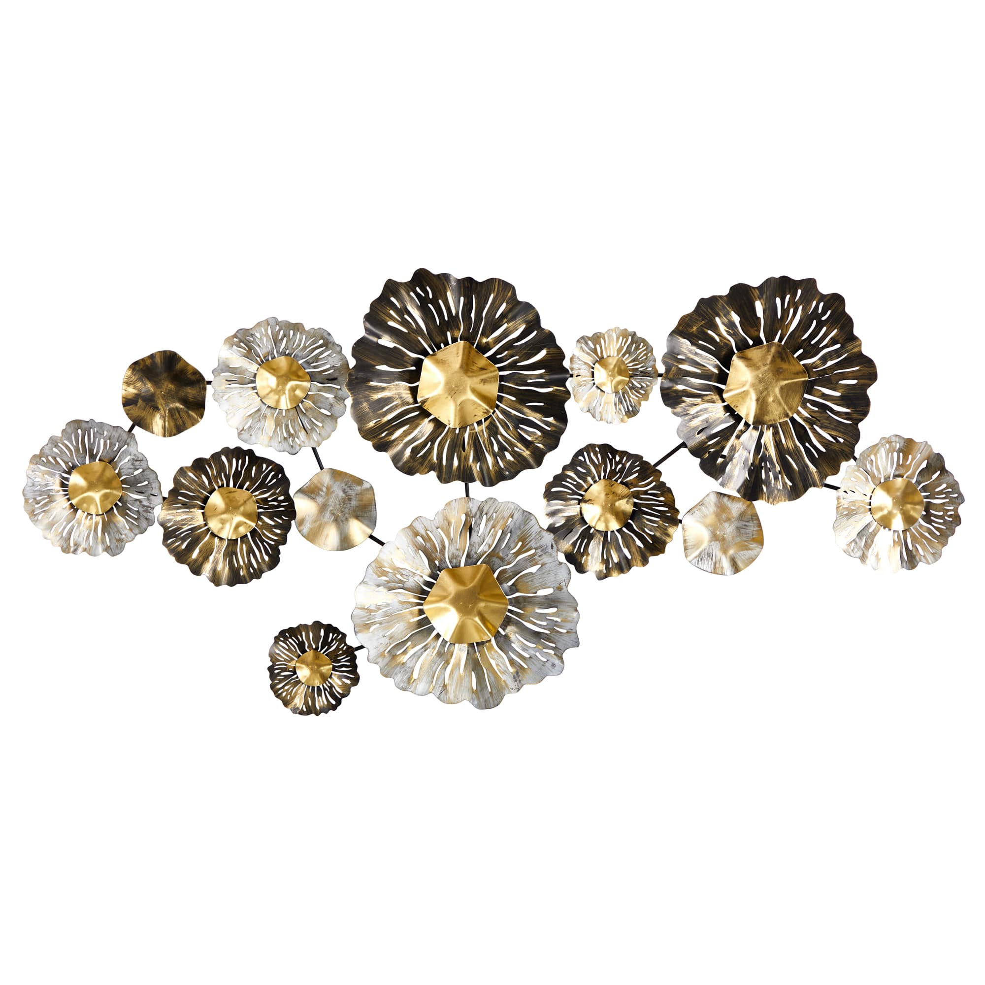 4.5ft. x 2ft. Layered Floral Metal Wall Art Decor