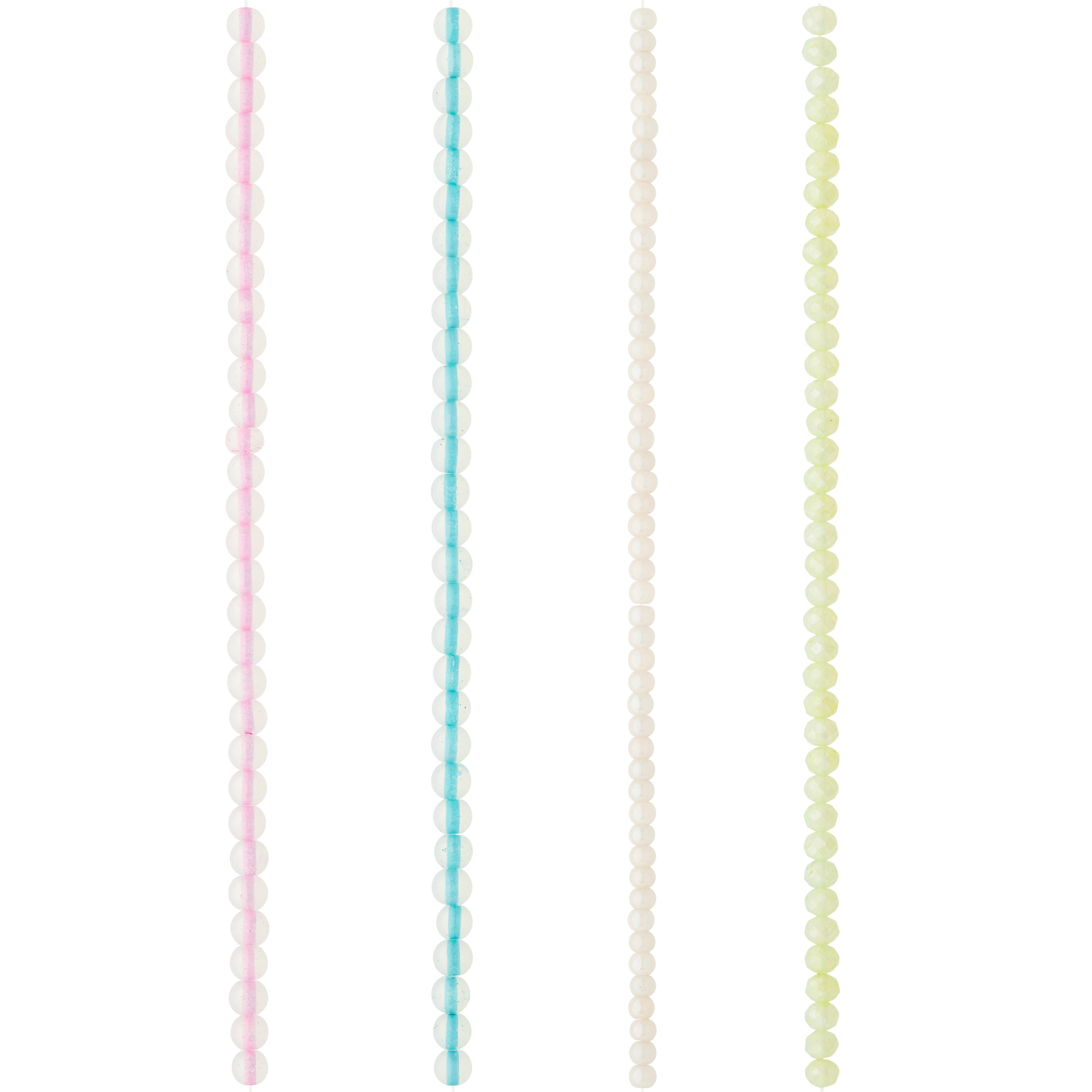 12 Pack: Pastel Faceted Rondelle Beads by Bead Landing™