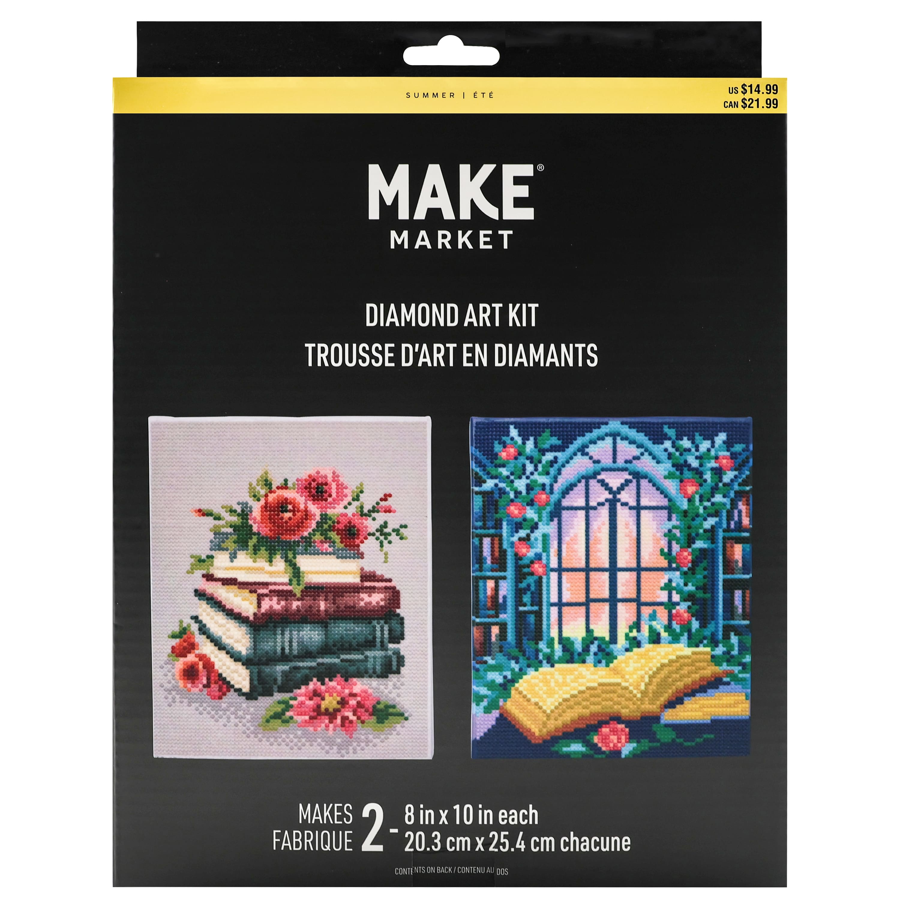 8" x 10" Books & Flowers Diamond Art Kit by Make Market®