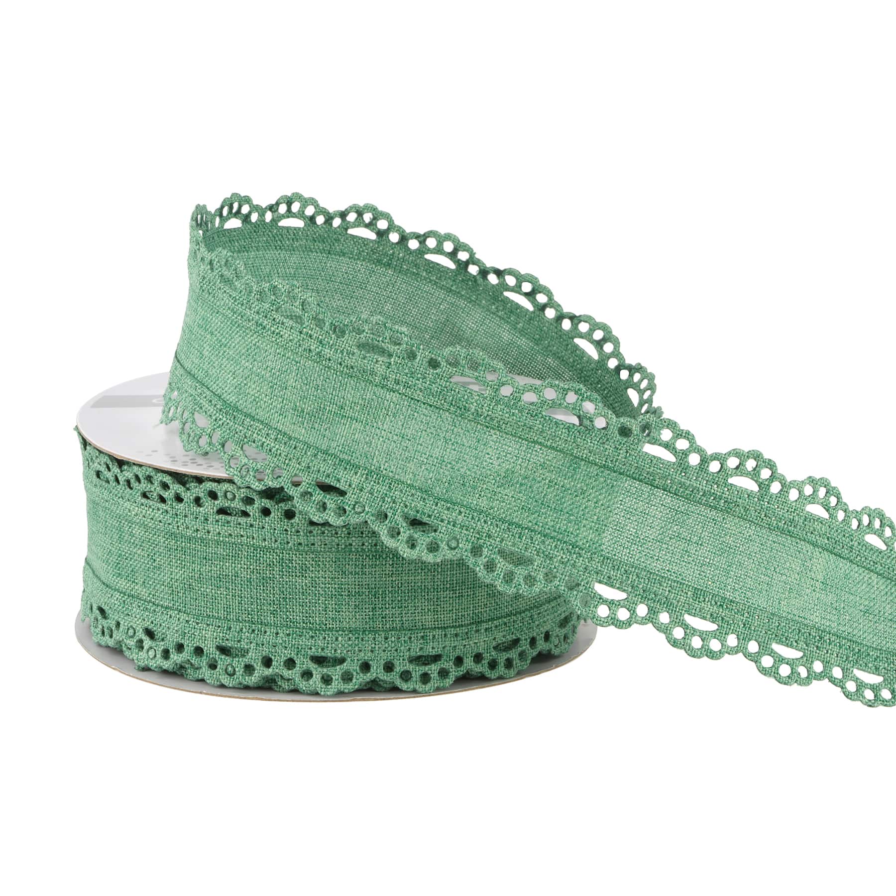 12 Pack: 1.5" x 4yd. Lace Edge Linen Wired Ribbon by Celebrate It™ Classic