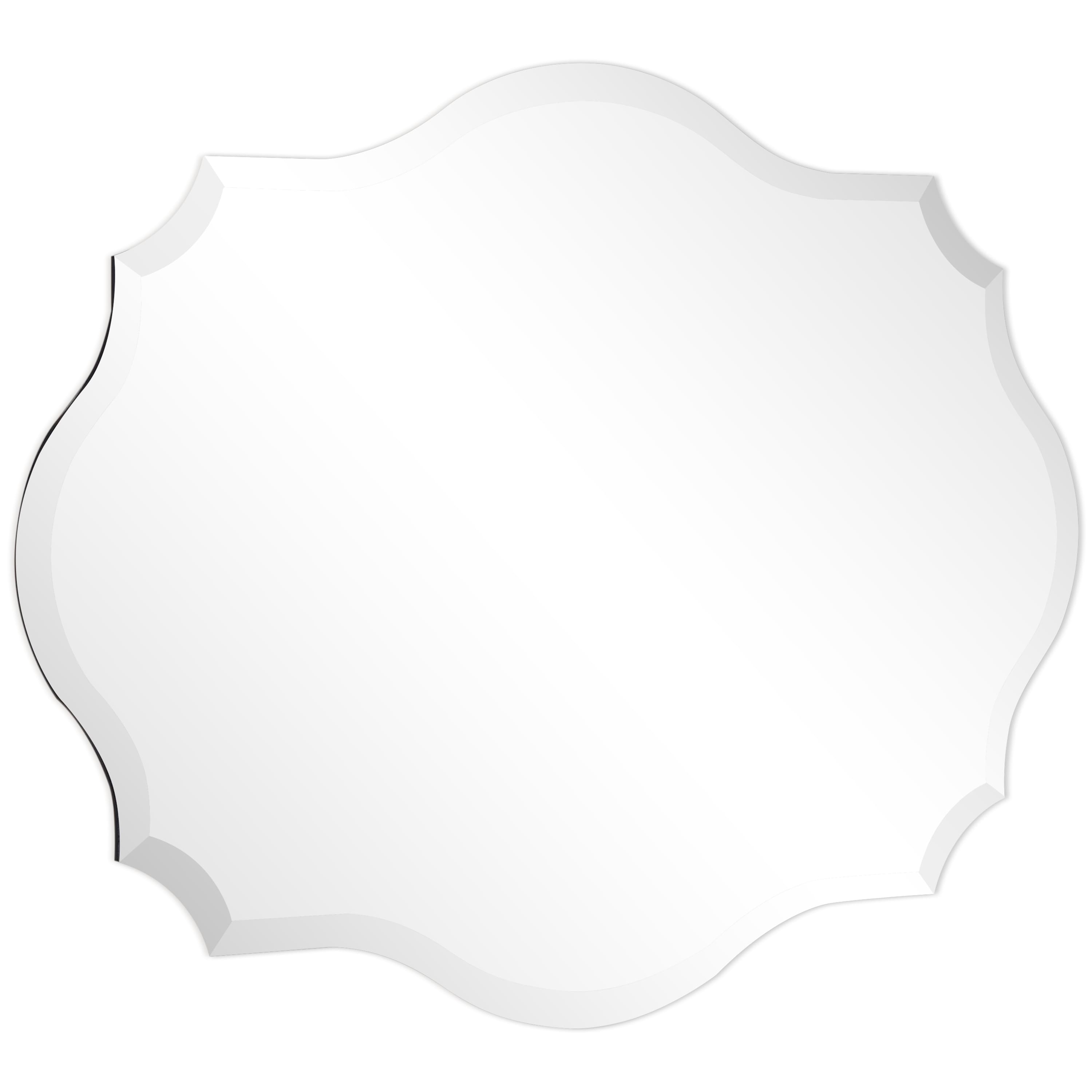 Empire Art Direct Scalloped & Beveled Oblong Frameless Wall Mirror