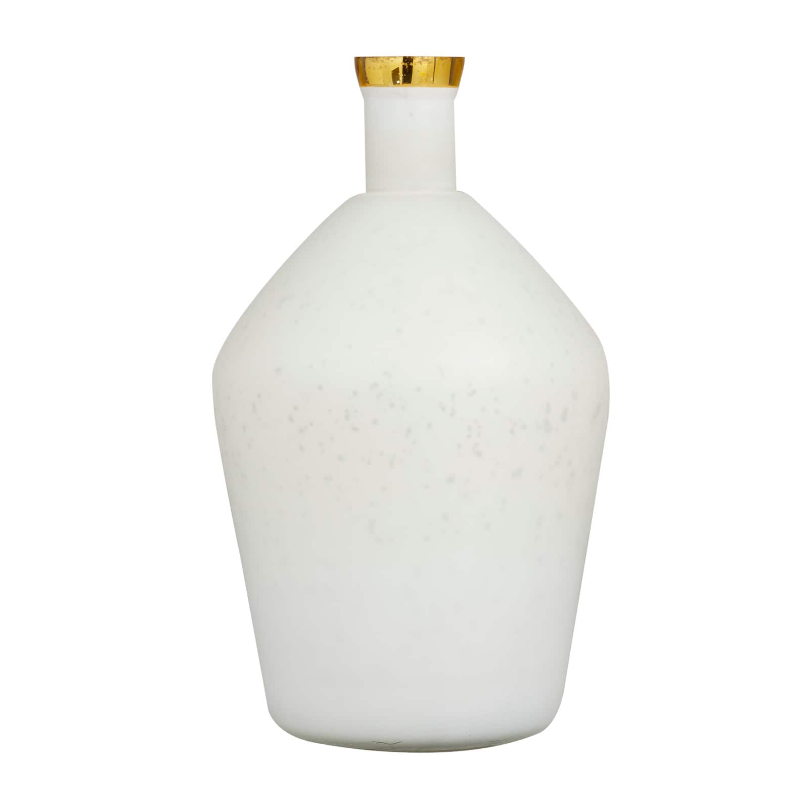 White Glass Glam Vase, 15" x 9" x 9"