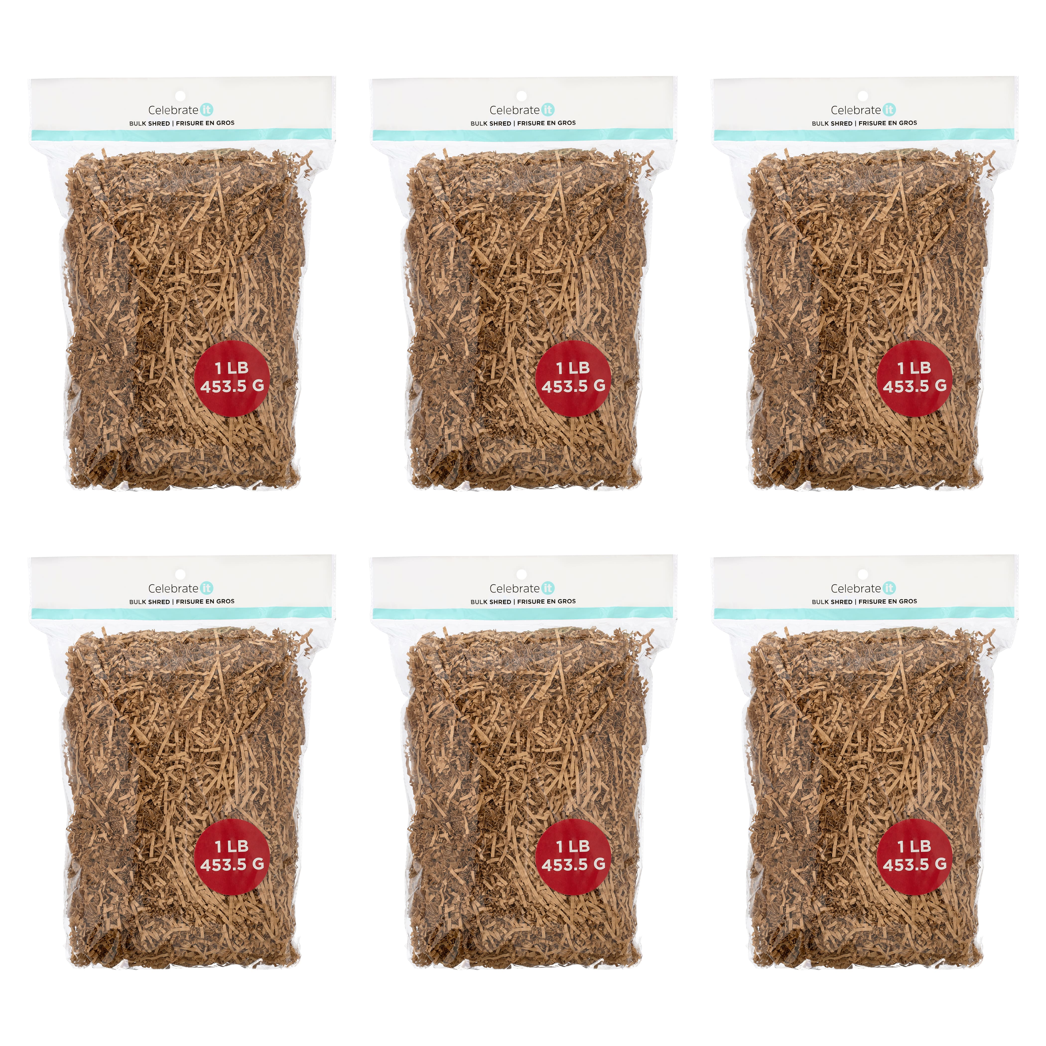 6 Pack: Kraft Paper Shreds by Celebrate It™, 1lb.