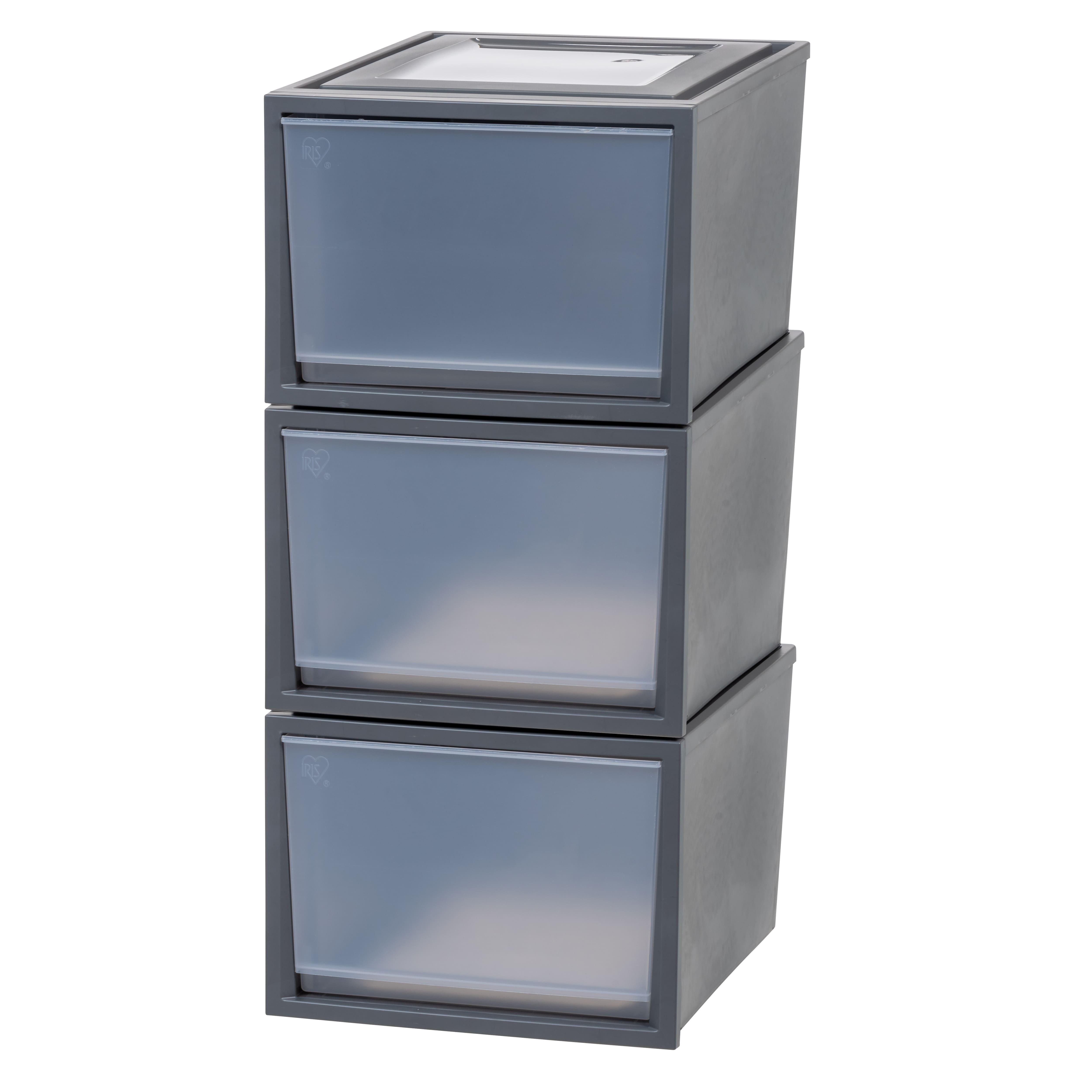 Iris® Gray Deep Box Chest Drawer, 3 Pack
