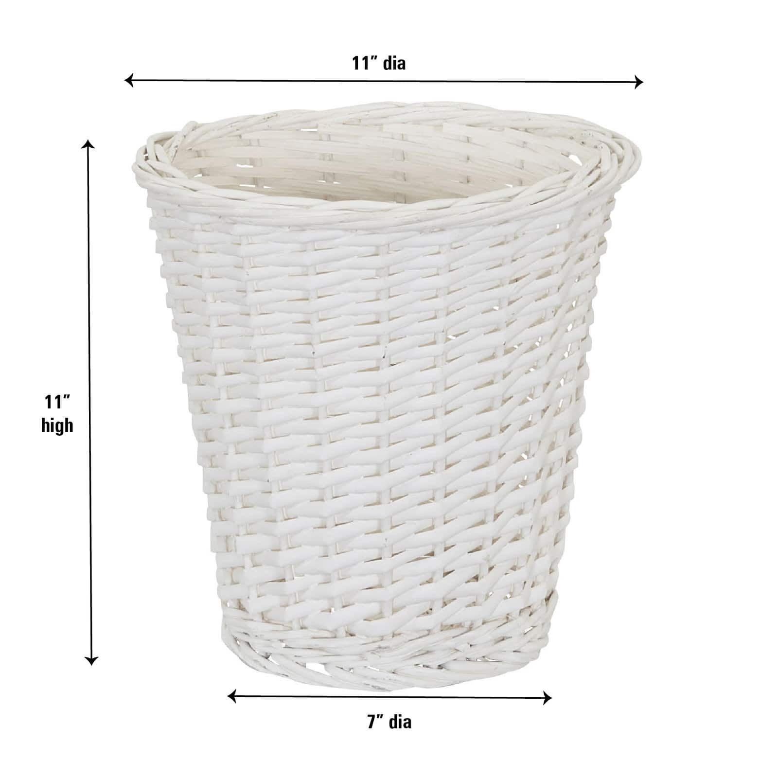 Household Essentials 7" Woven Wicker Waste Basket