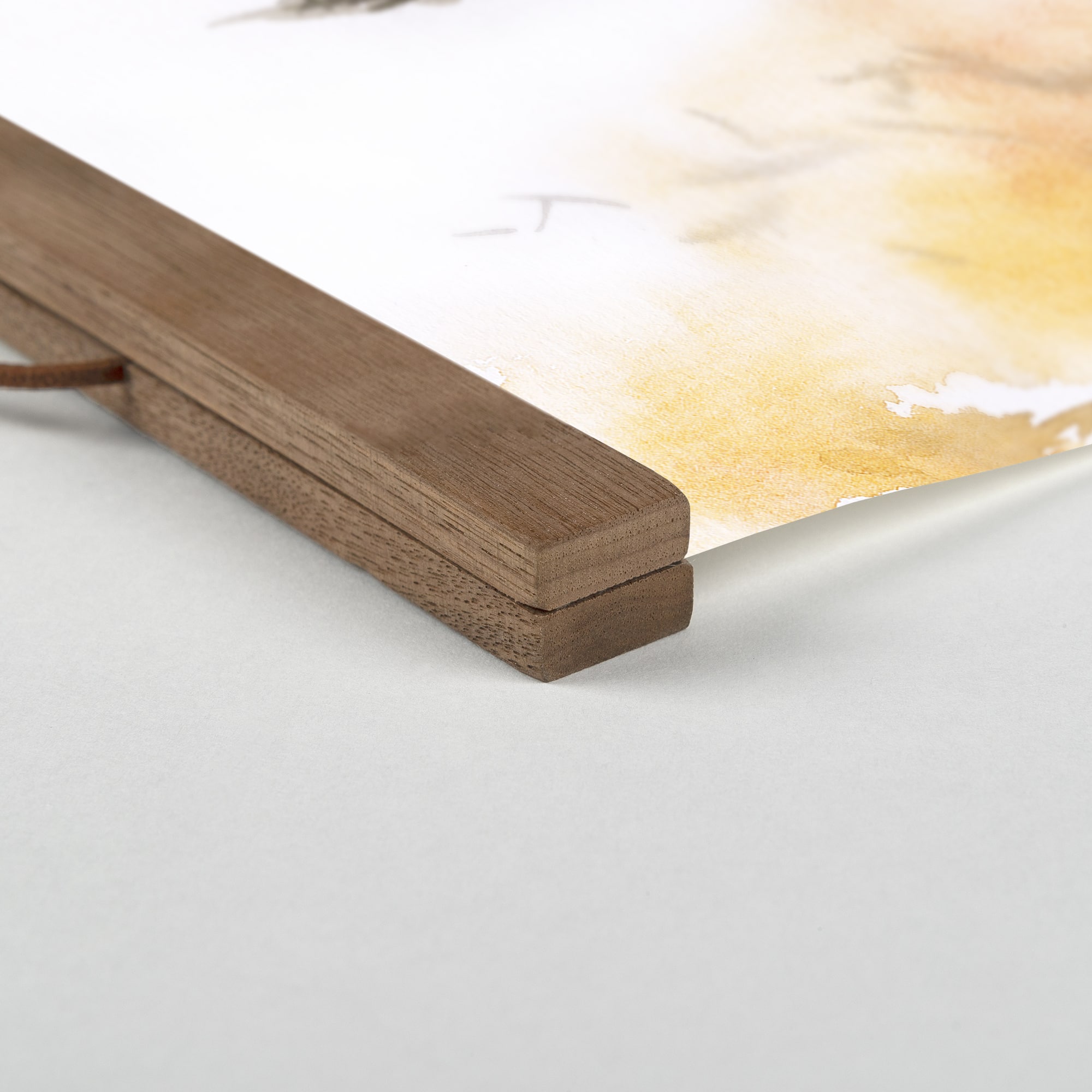 Reading Girl Paris Teak Hanging Canvas