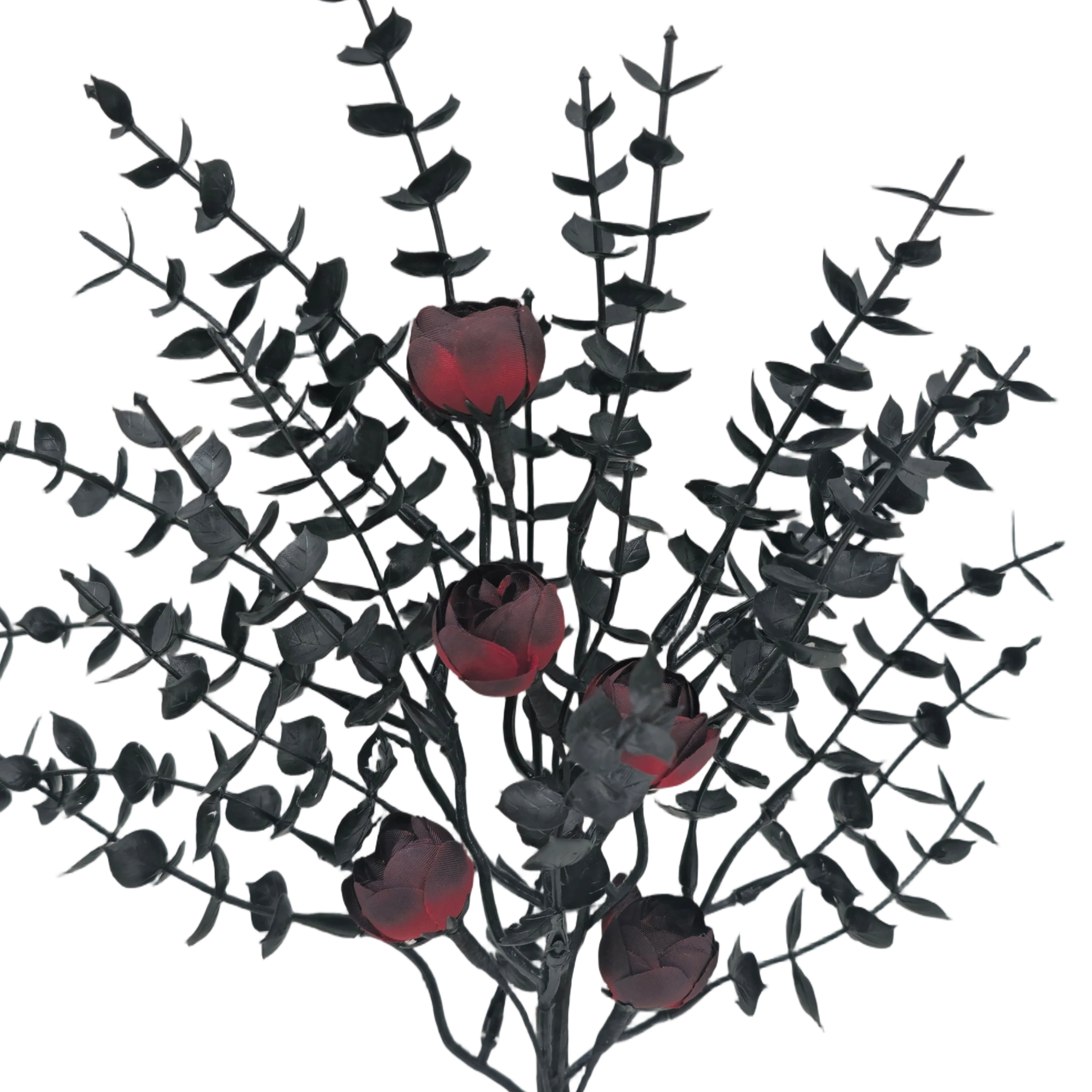 12.5" Dark Red Roses & Black Leaves Pick by Ashland®