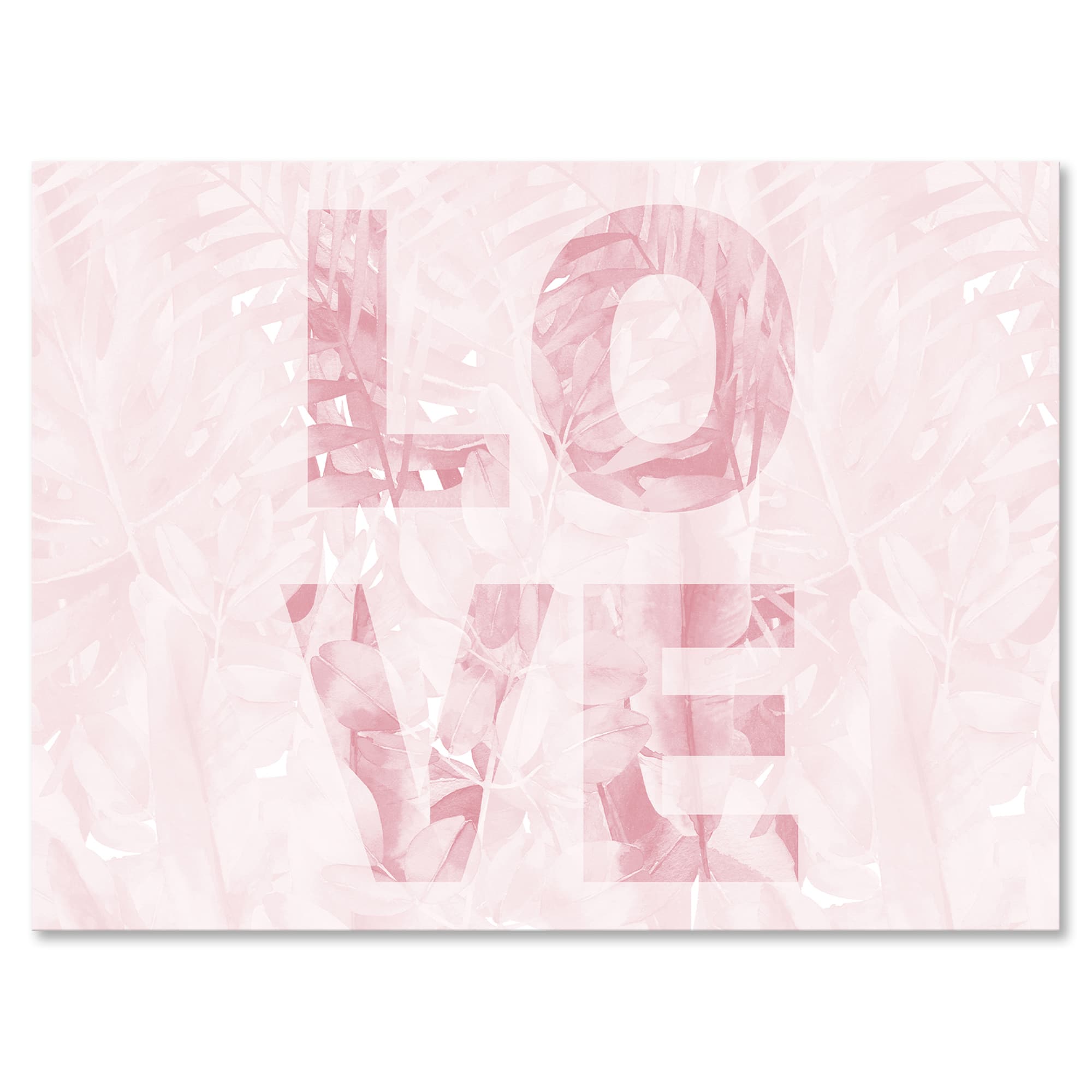 Designart - Pink Pastel Love - Shabby Chic Canvas Wall Art Print