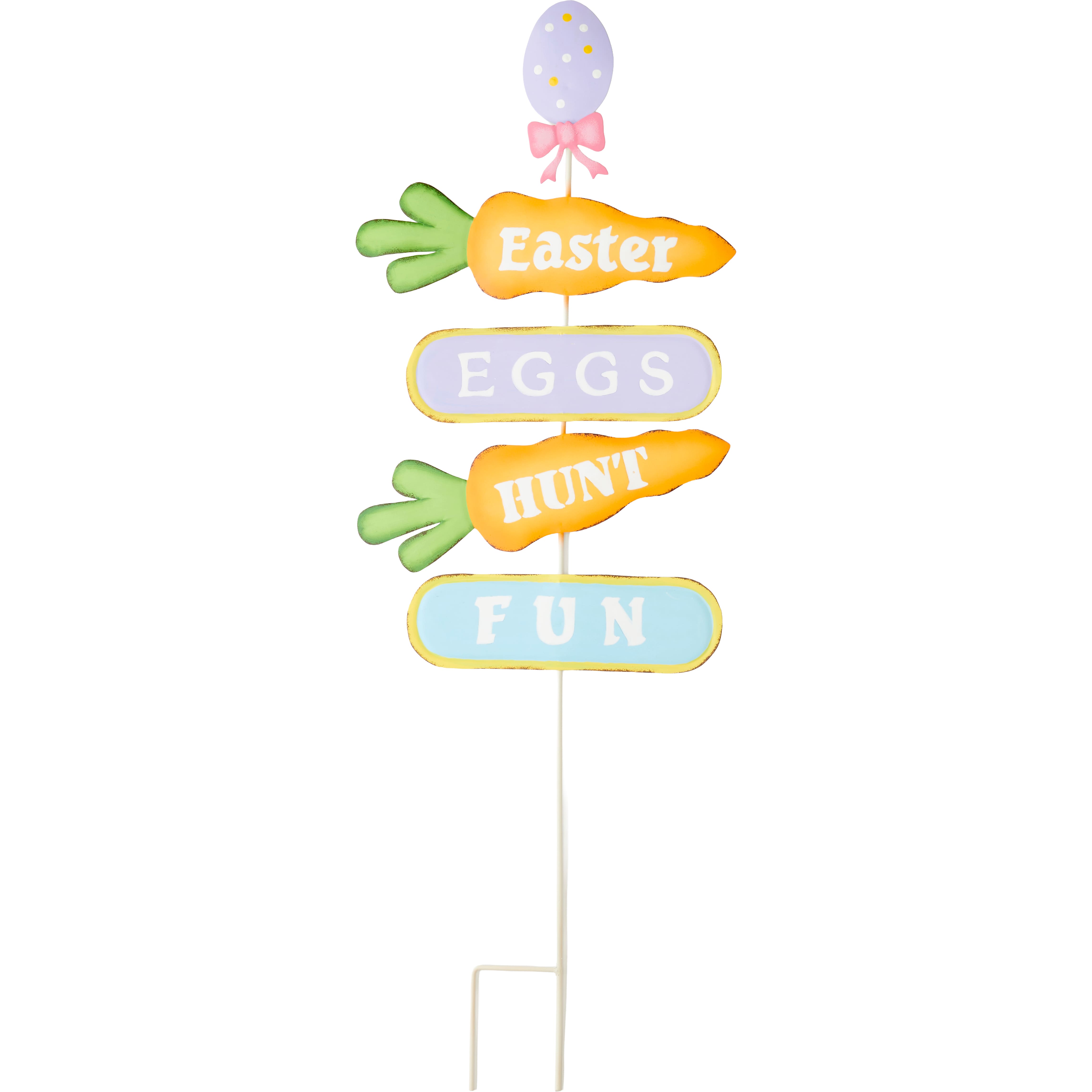 36" Metal Easter Carrots Directions Garden Stake Sign