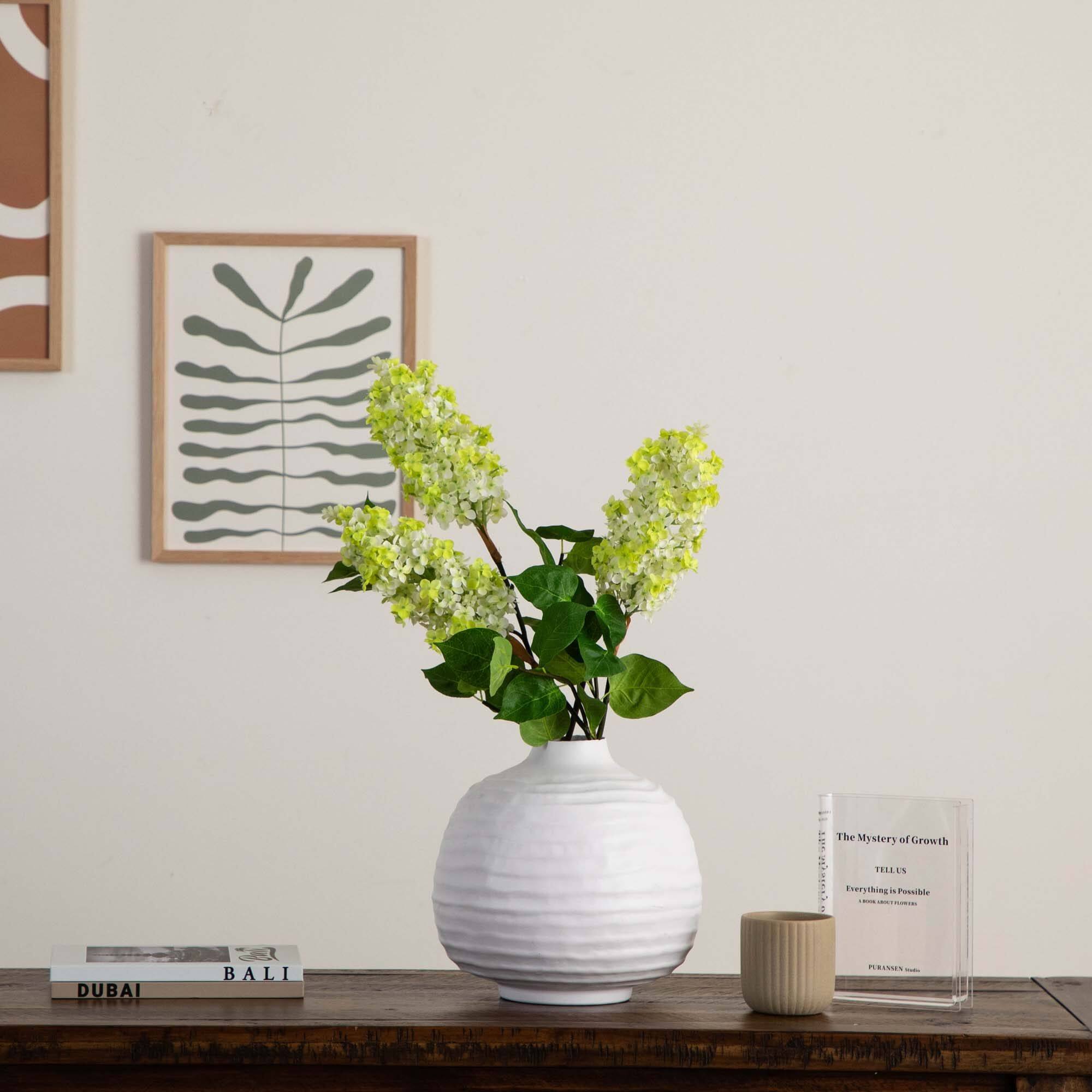 36" White Lilac Flower Stems, 3ct.