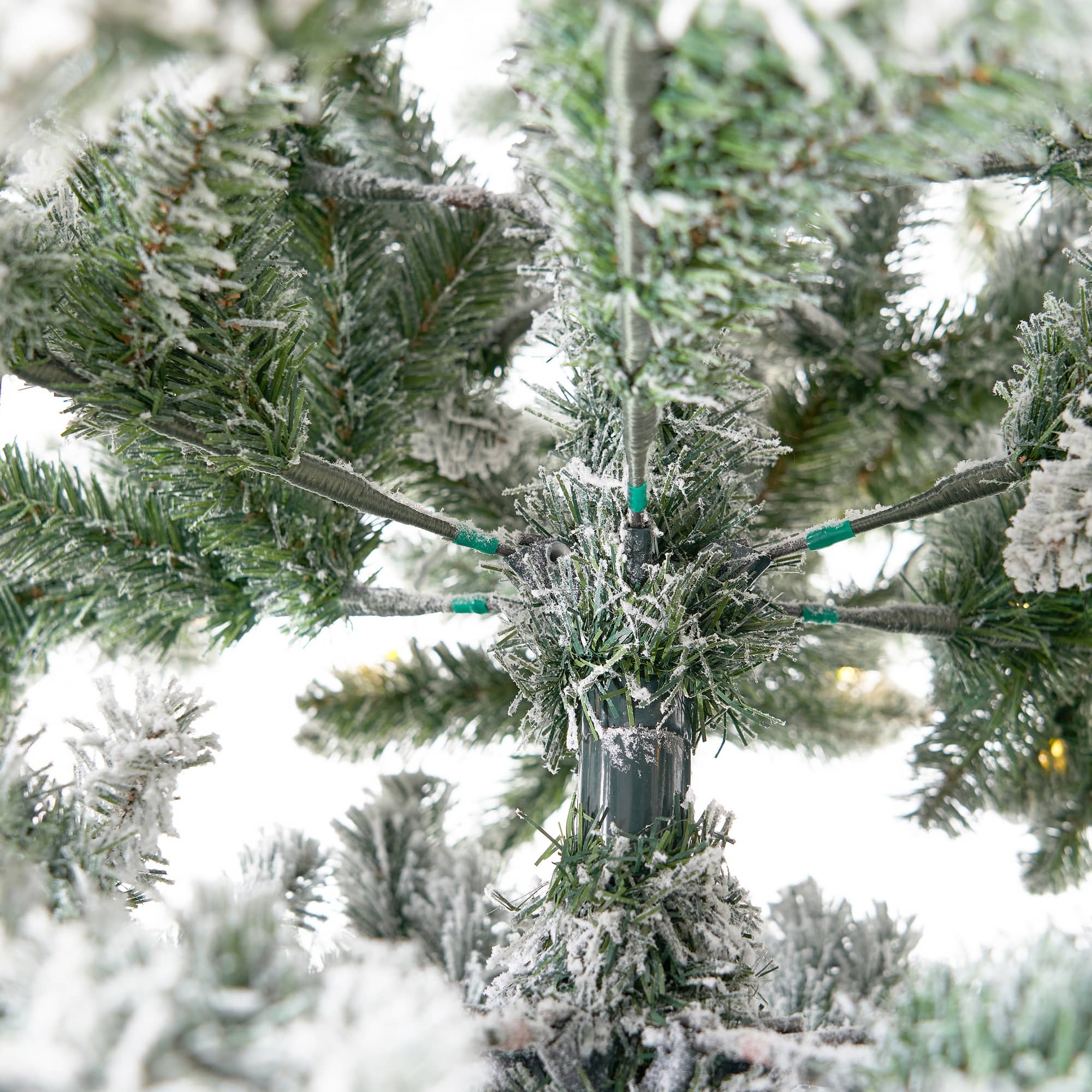 11ft. Pre-Lit Flocked Livingston Fir Artificial Christmas Tree with Pine Cones, Clear LED Lights