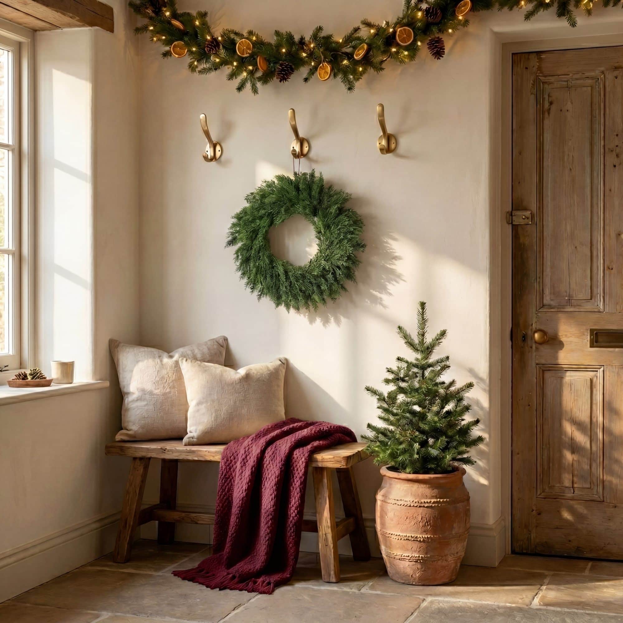Nearly Natural 18" Artificial Real Touch Cedar Wreath