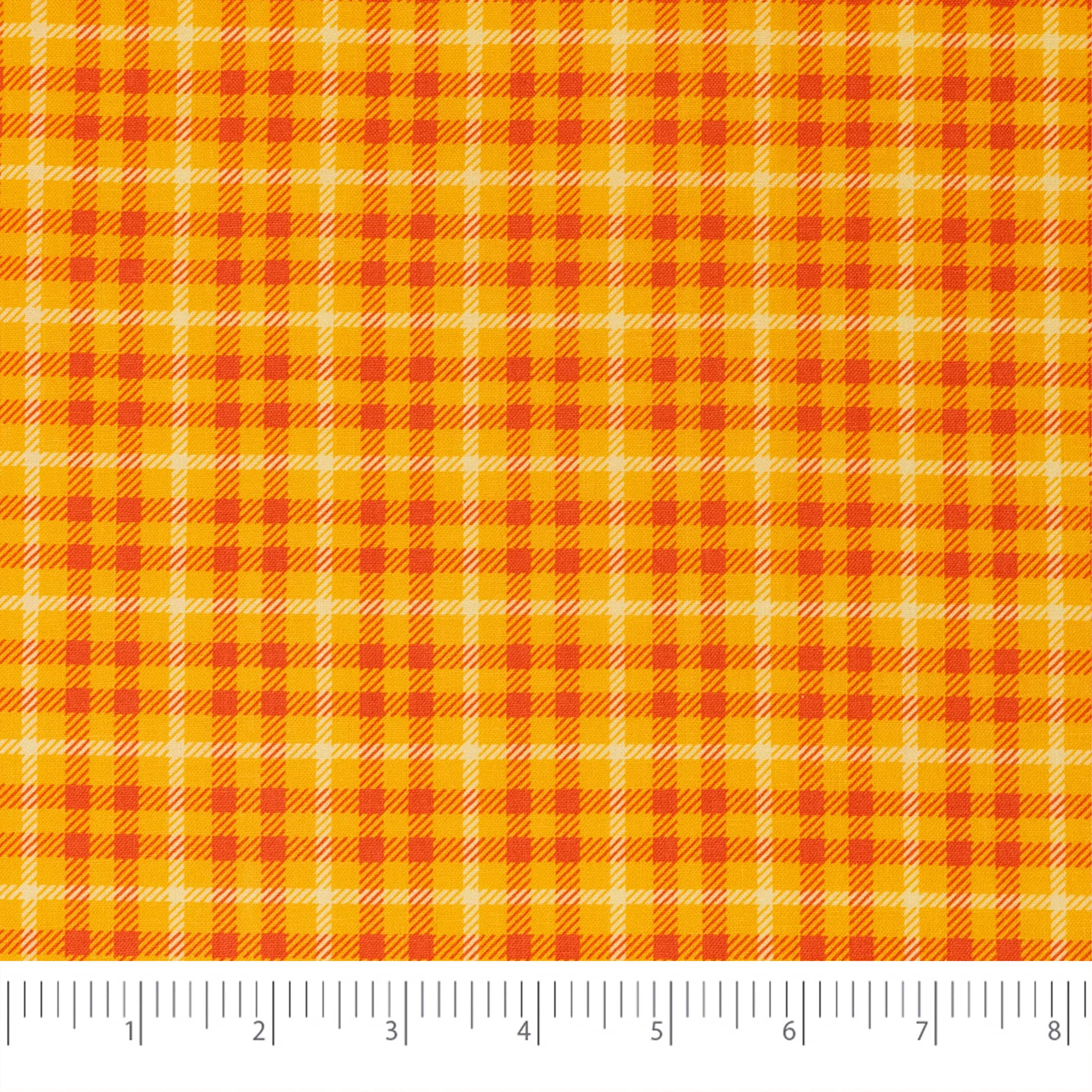 SINGER Orange Tonal Plaid Print Cotton Fabric